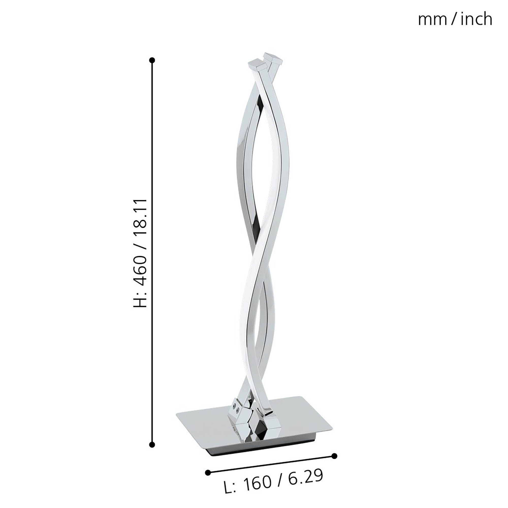 Lampe LED chrome LASANA 2 argenté H46cm