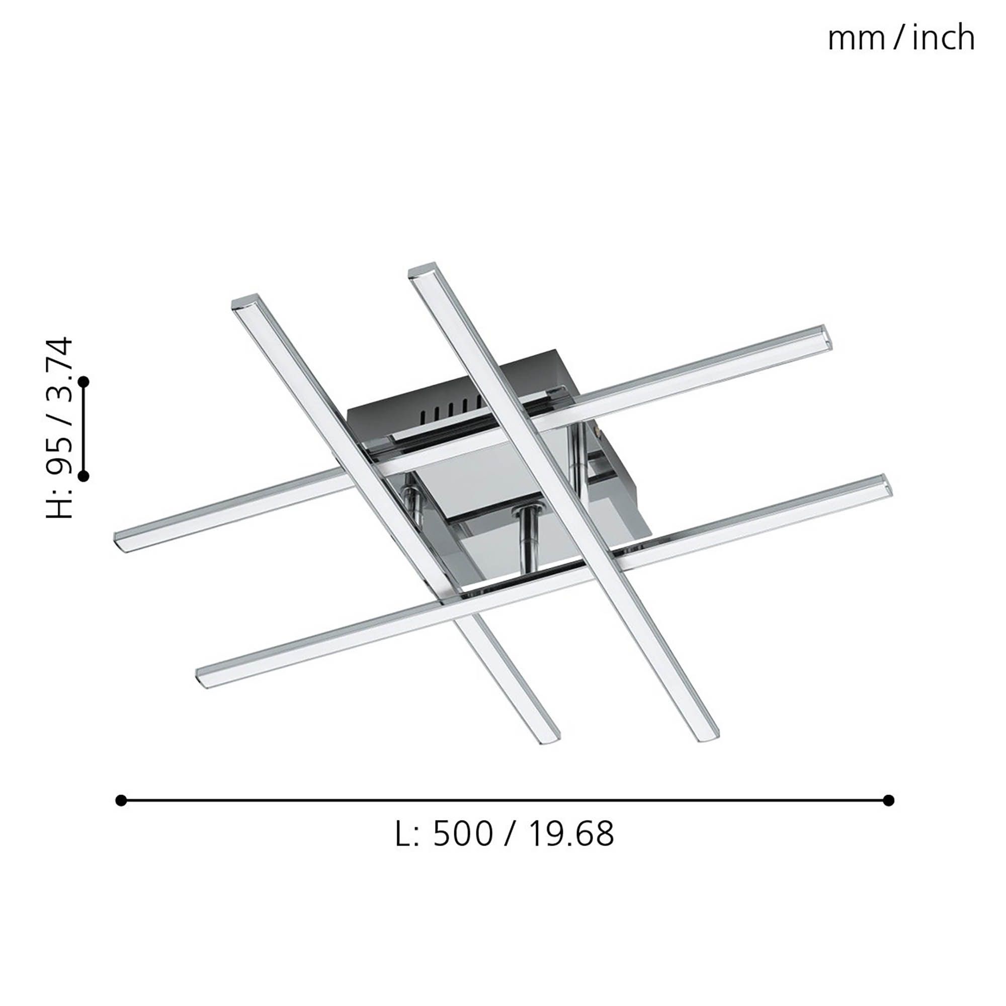 Plafonnier LED LASANA 1 chrome Ø50cm