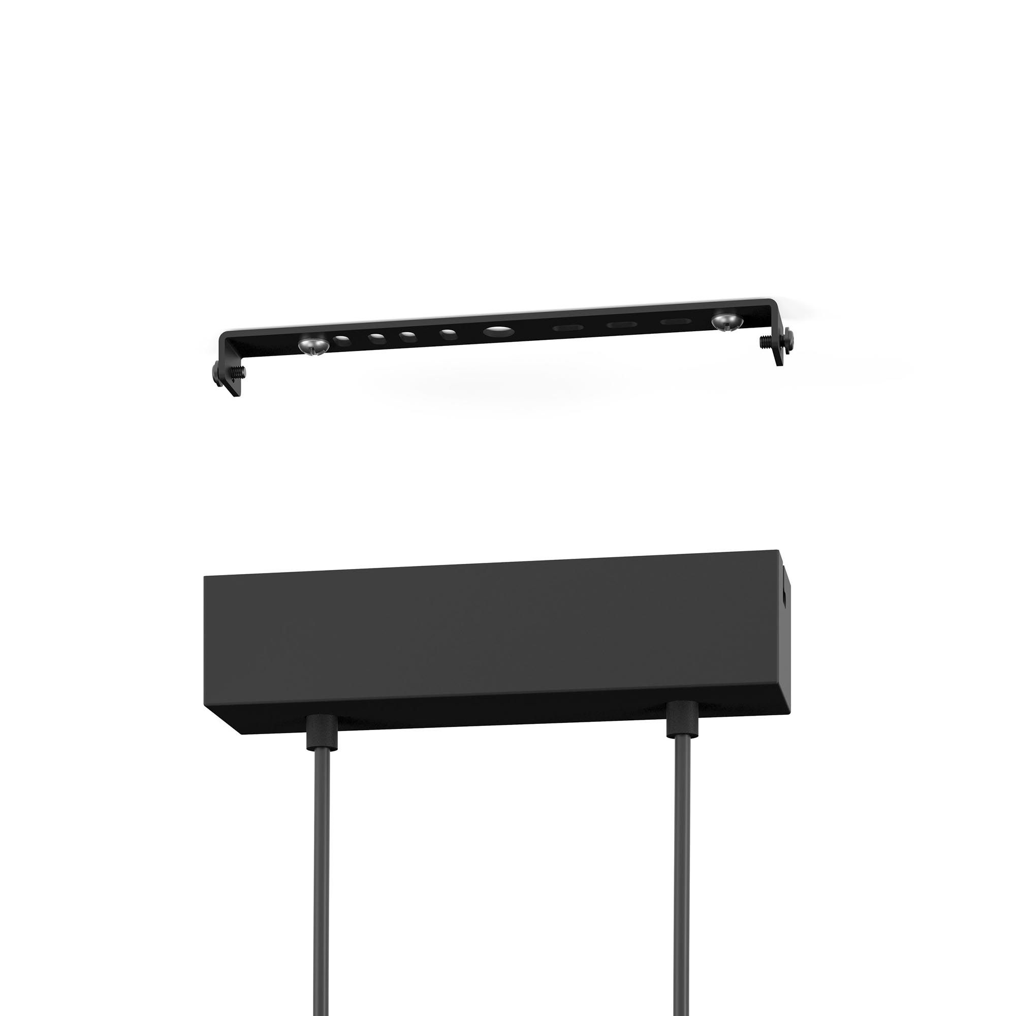 Suspension  LED PANAGRIA noir/bois H110cm