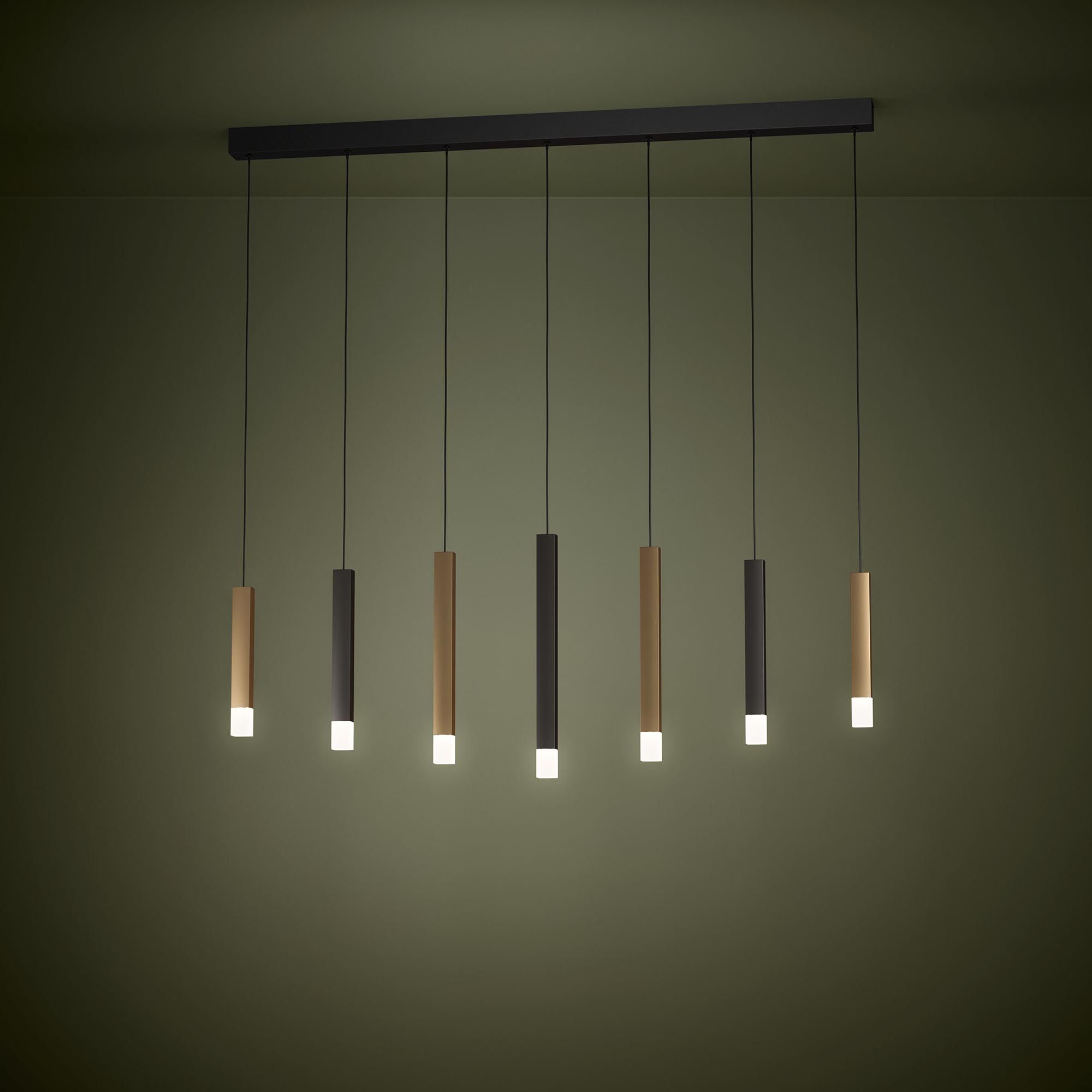 Suspension LED dimmable ESTANTERIOS marron L108cm