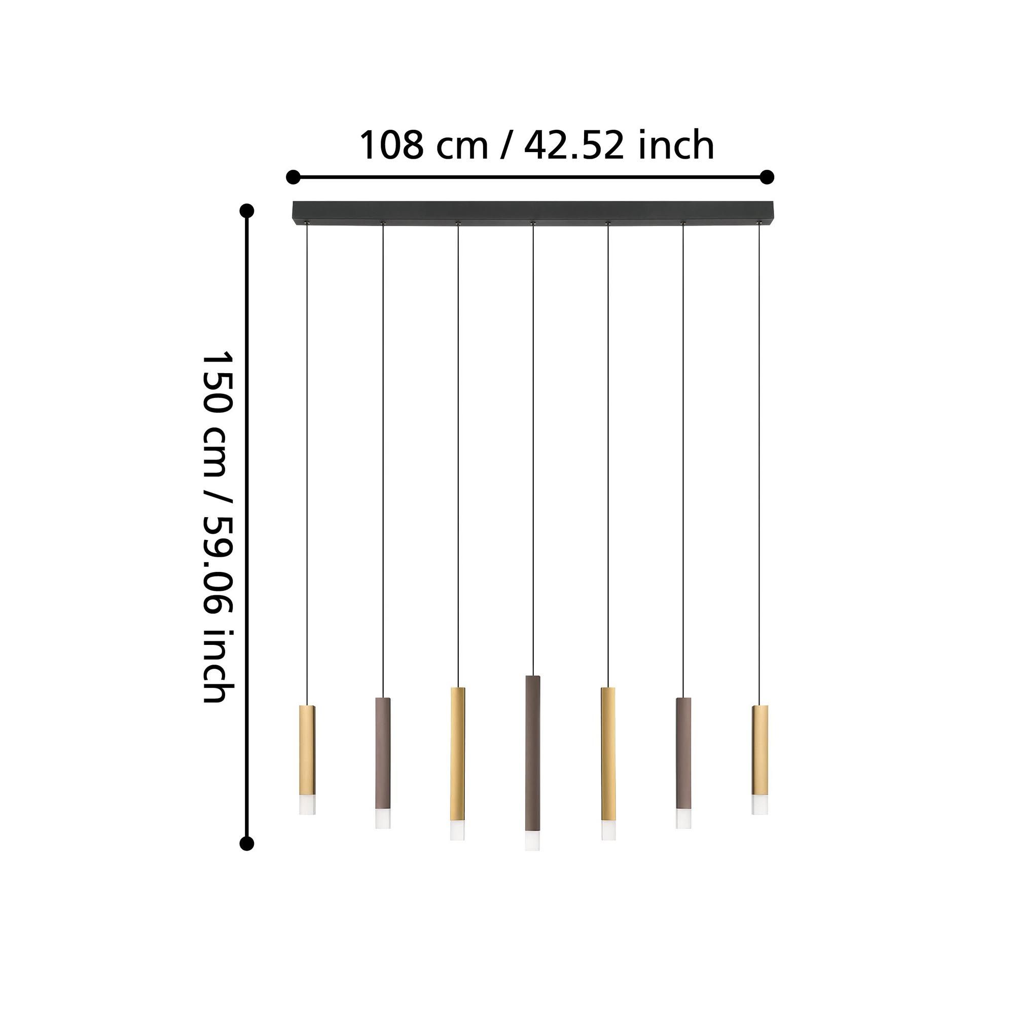 Suspension LED dimmable ESTANTERIOS marron L108cm