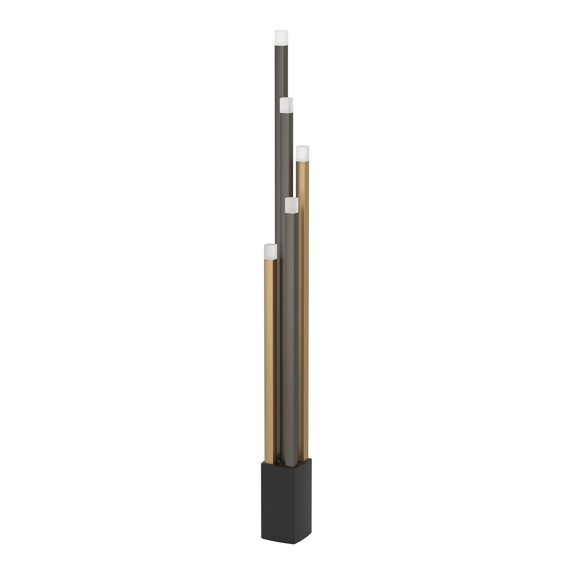 Lampadaire LED dimmable ESTANTERIOS marron/noir H160cm