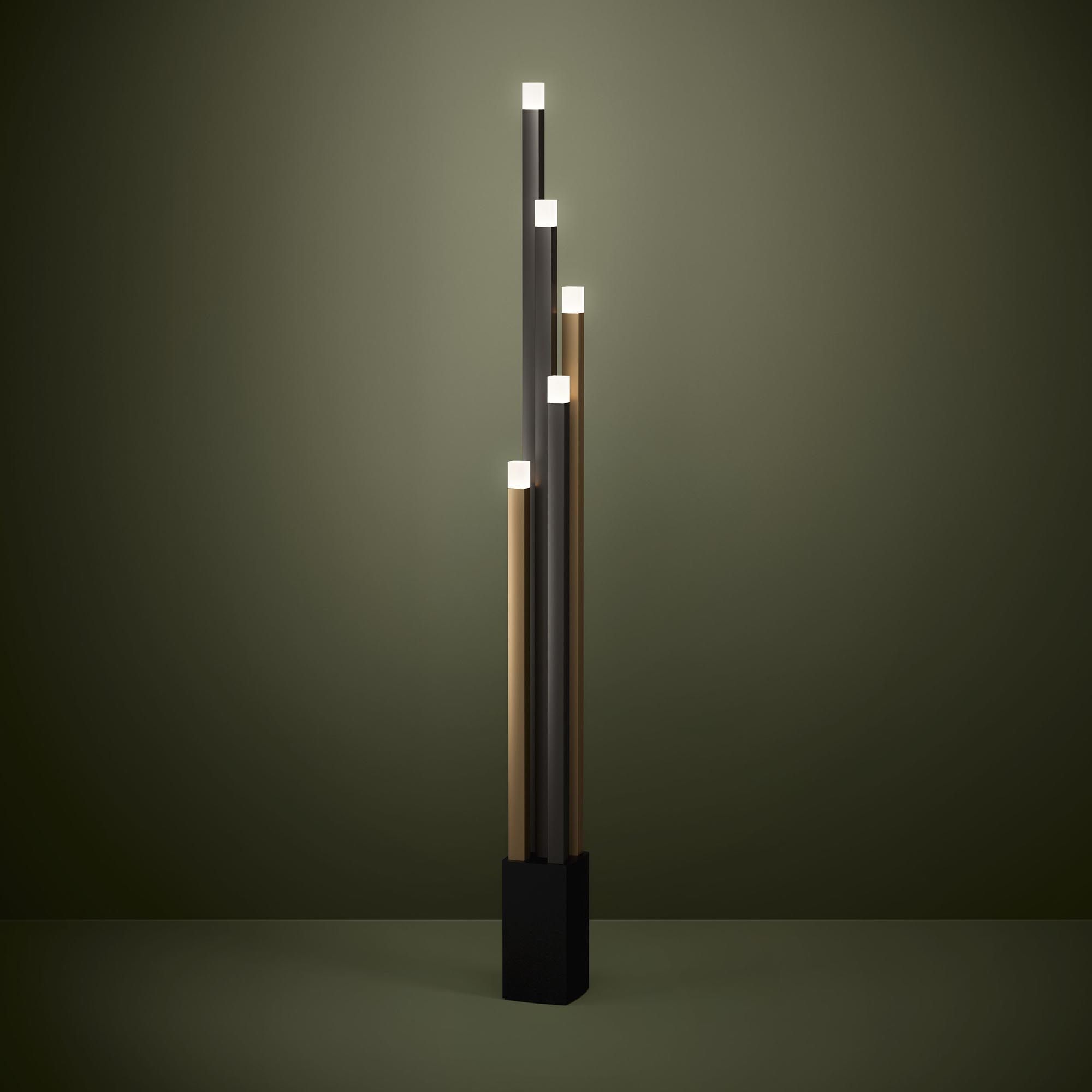 Lampadaire ESTANTERIOS led intégrée marron/noir H160cm