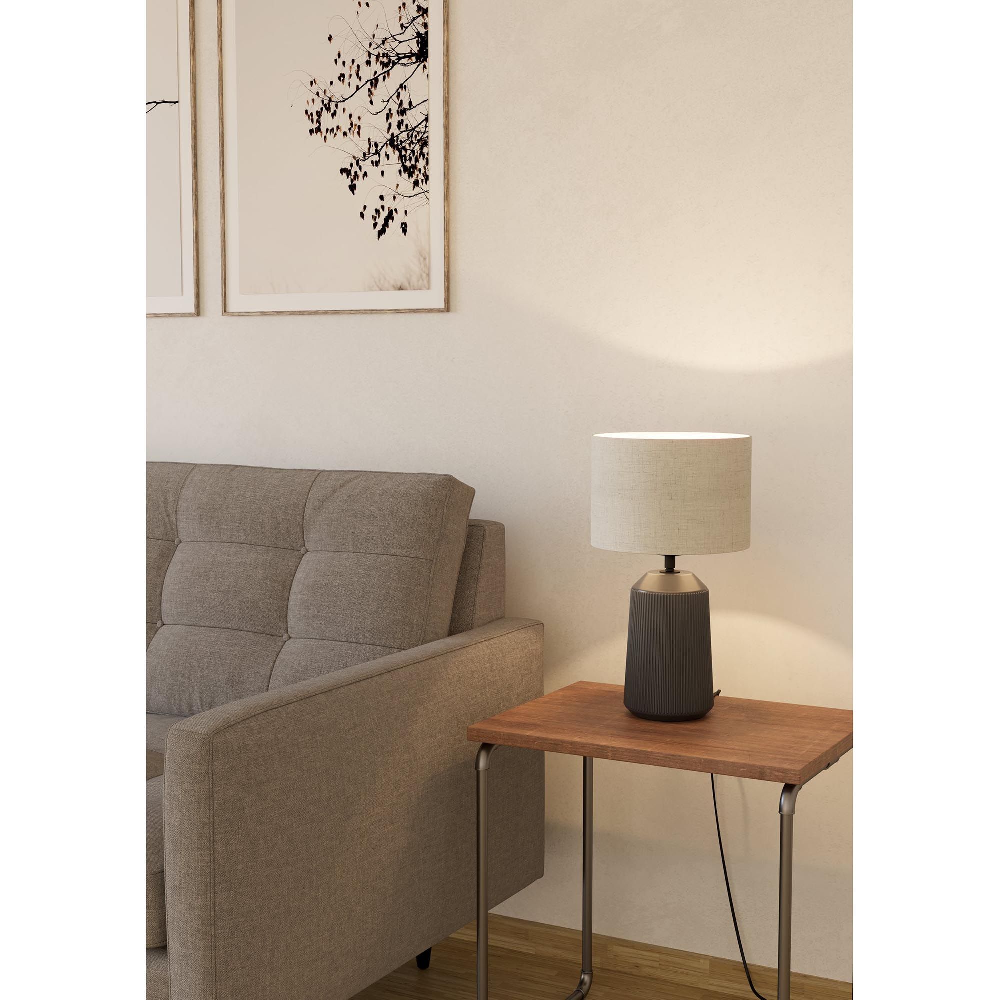 Lampe à poser CAPALBIO gris/blanc H41cm