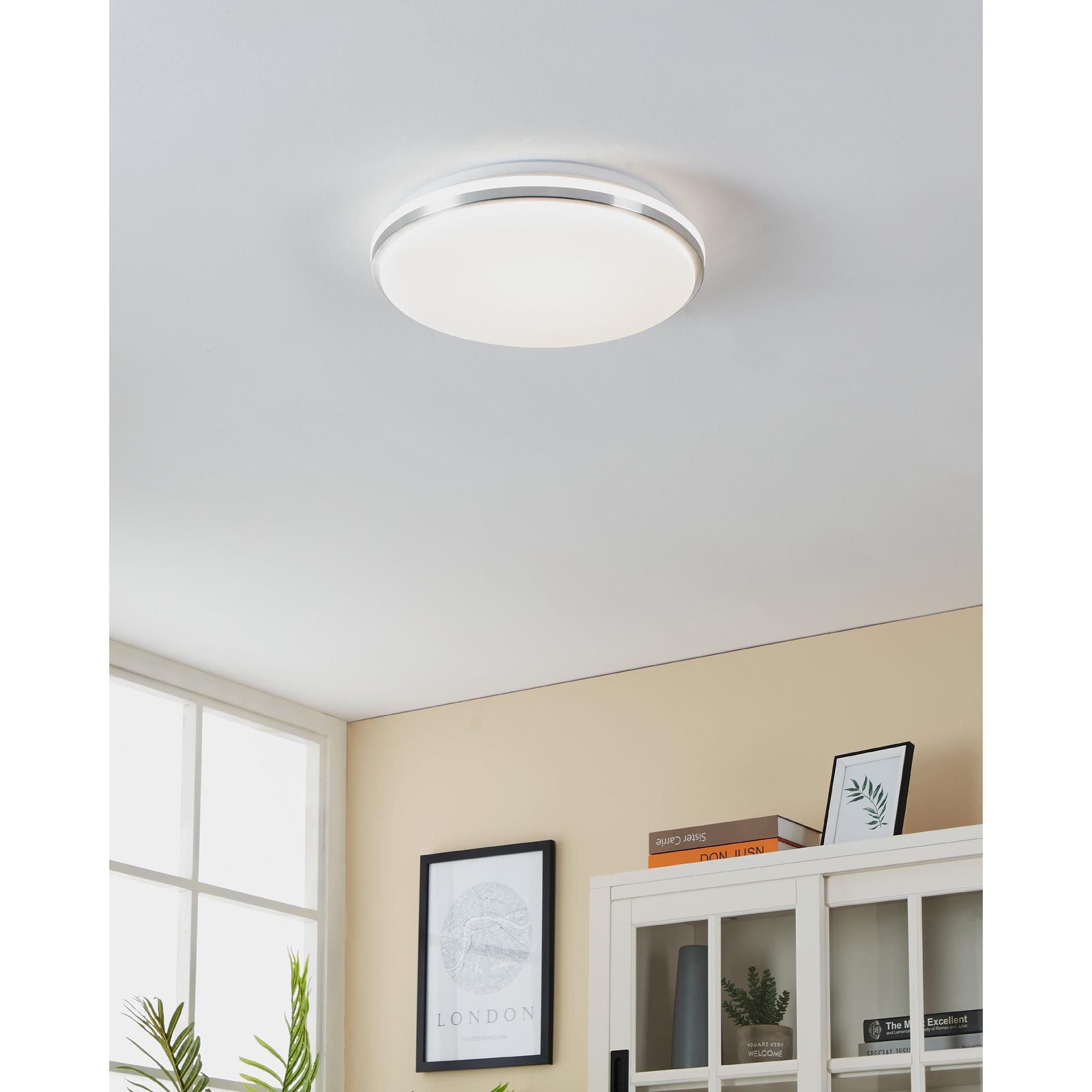 Plafonnier LED PINETTO argenté Ø34cm
