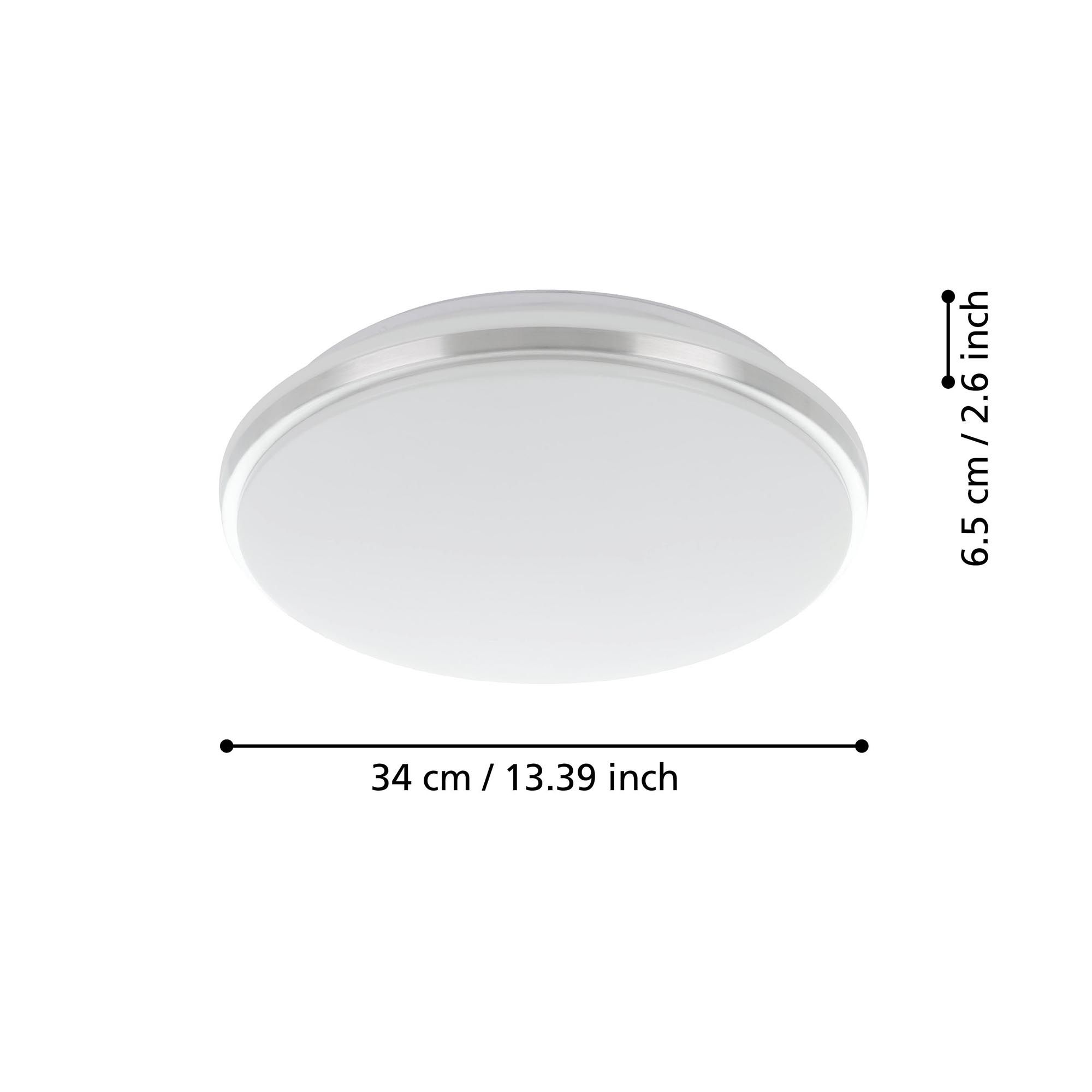 Plafonnier LED PINETTO argenté Ø34cm