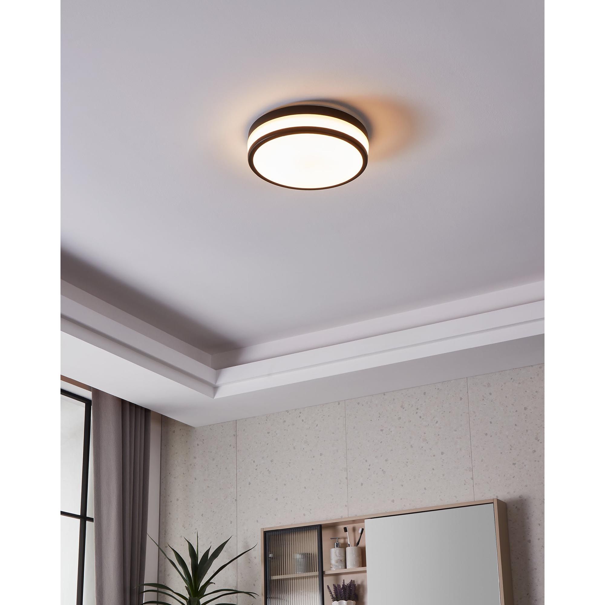 Plafonnier LED PALERMO noir Ø30cm