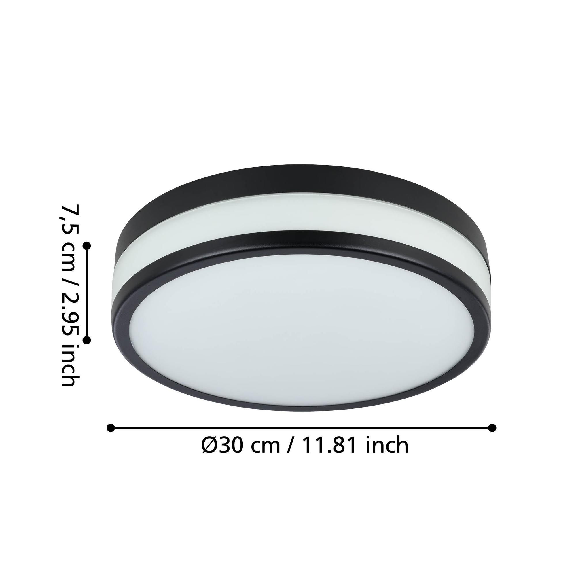 Plafonnier LED PALERMO noir Ø30cm