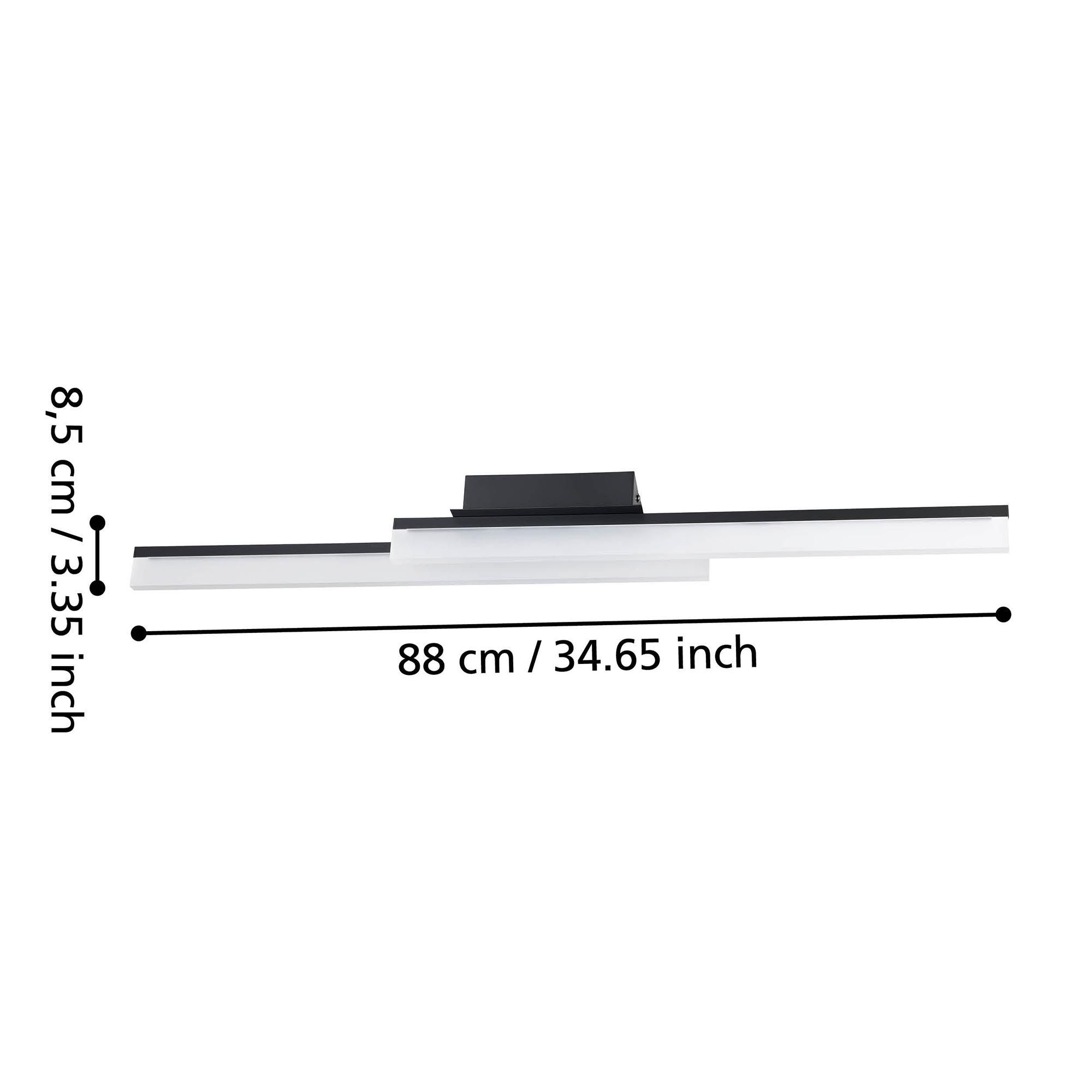 Applique murale LED PALMITAL noir L88cm