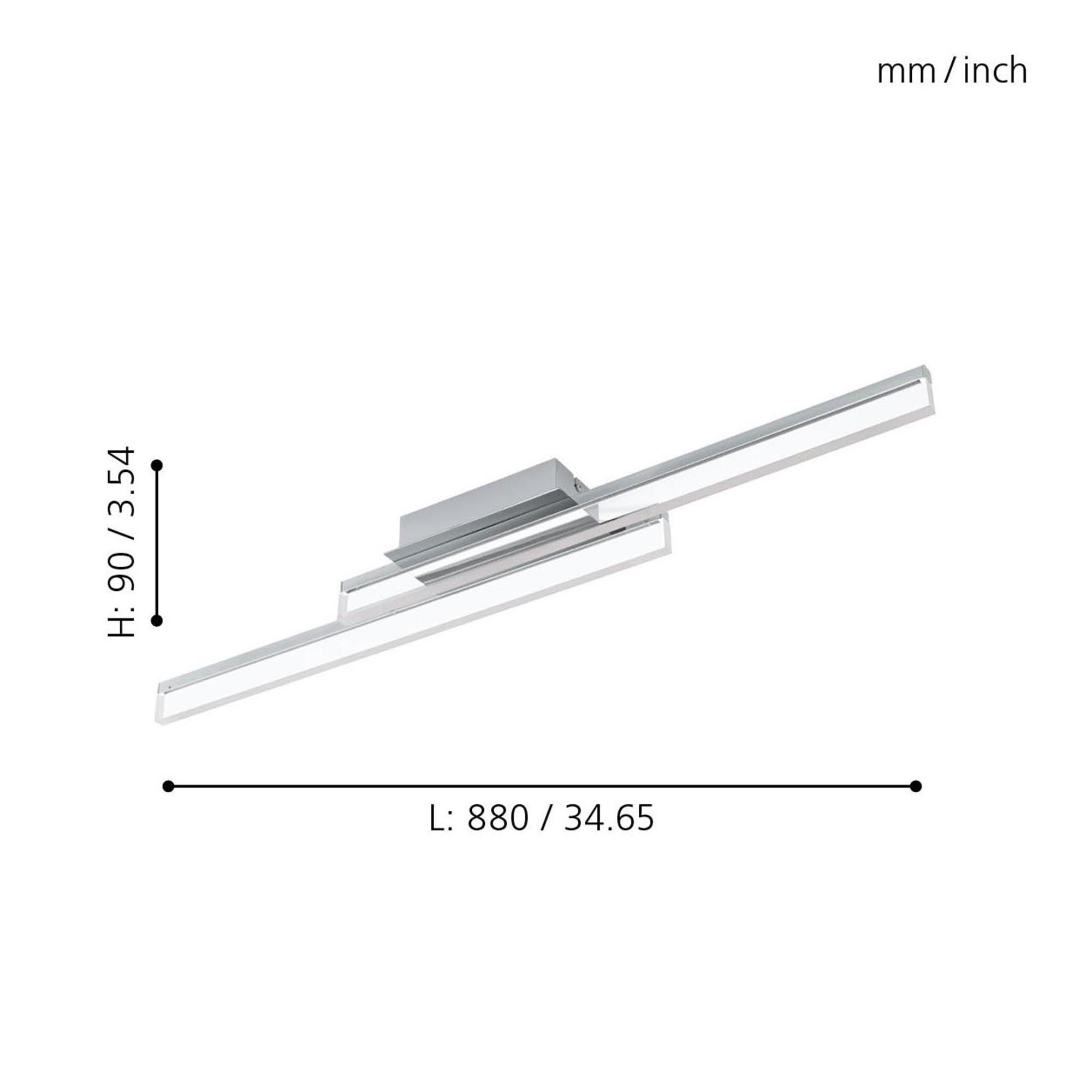 Applique LED PALMITAL chrome L88cm