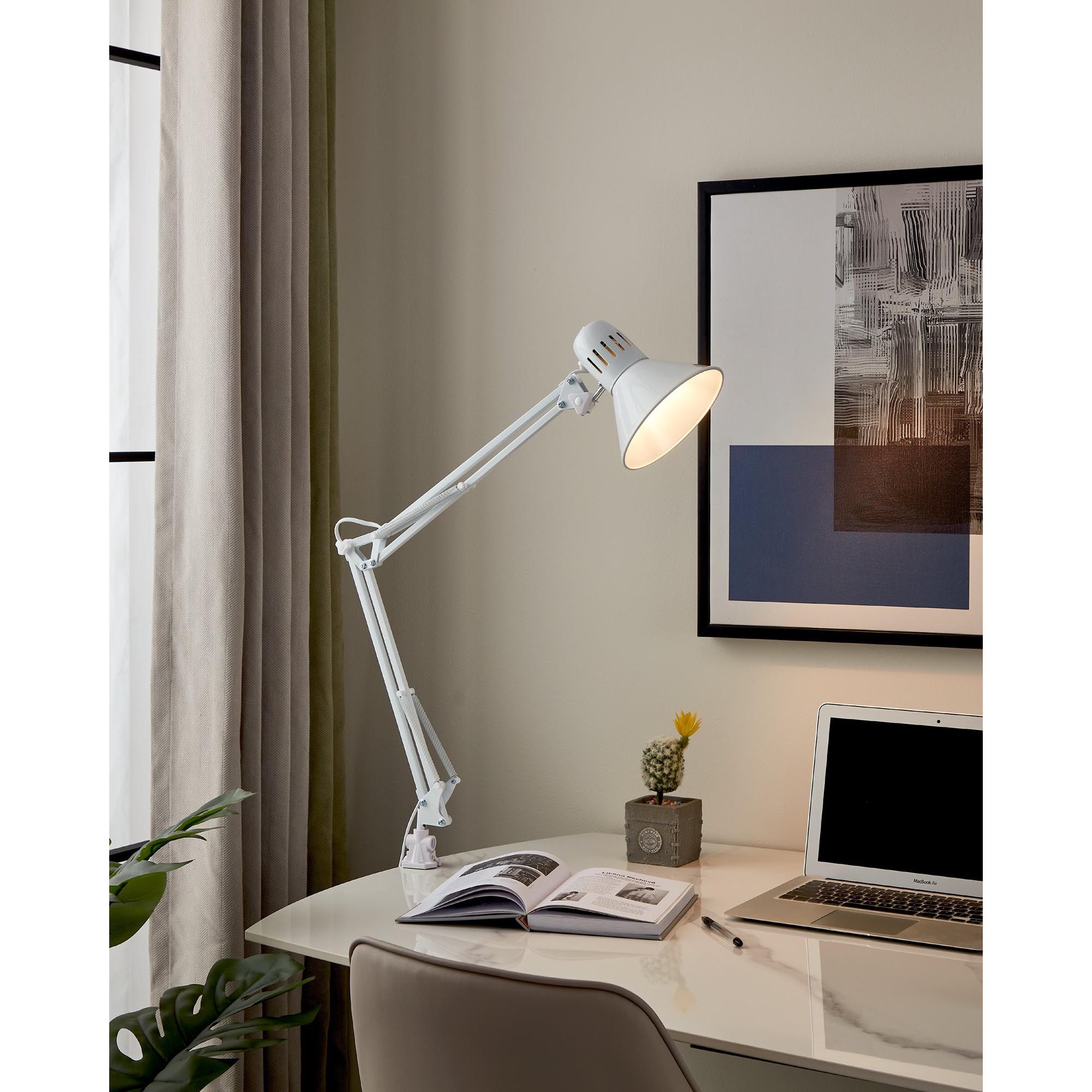 Lampe de bureau FIRMO blanc H73cm