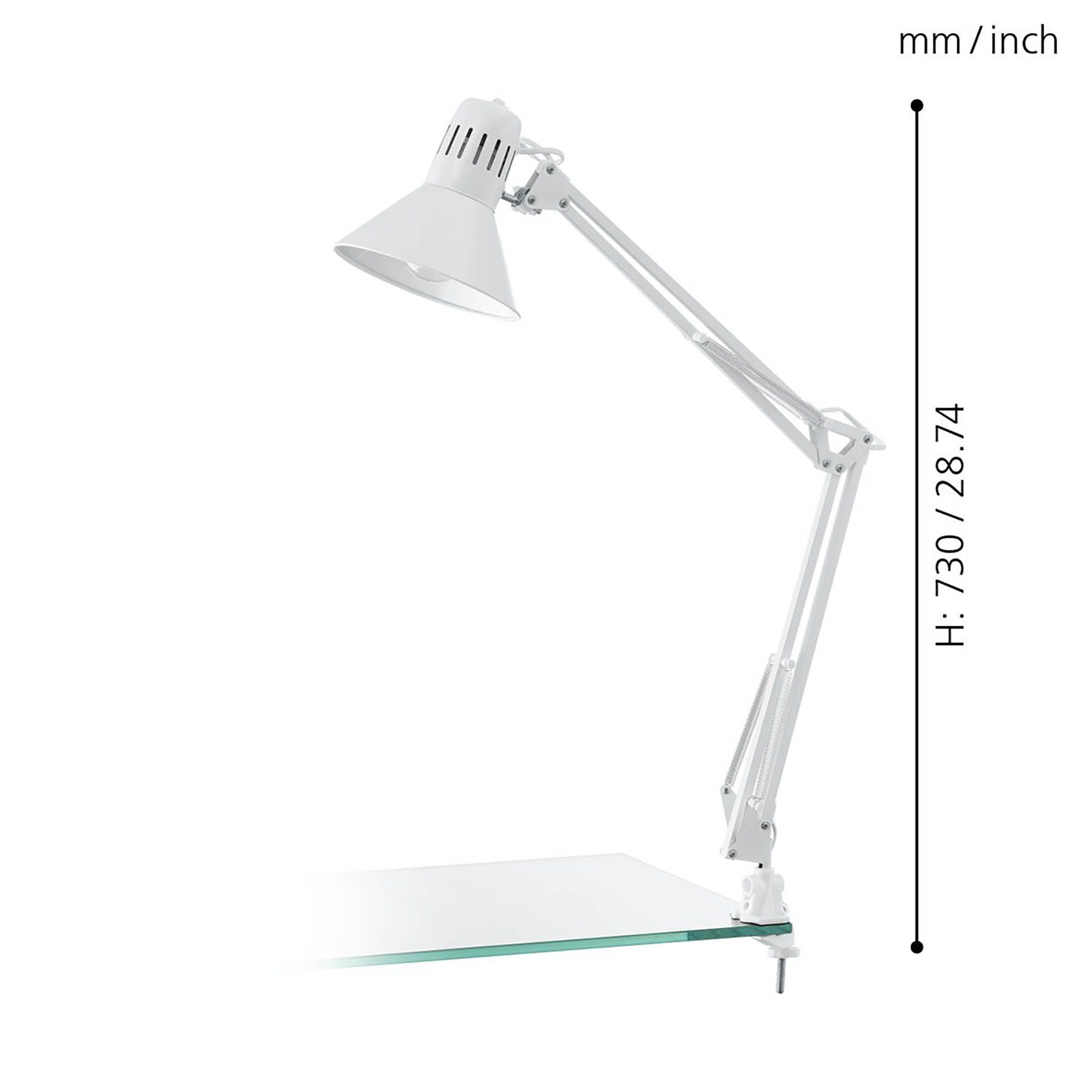 Lampe de bureau FIRMO blanc H73cm