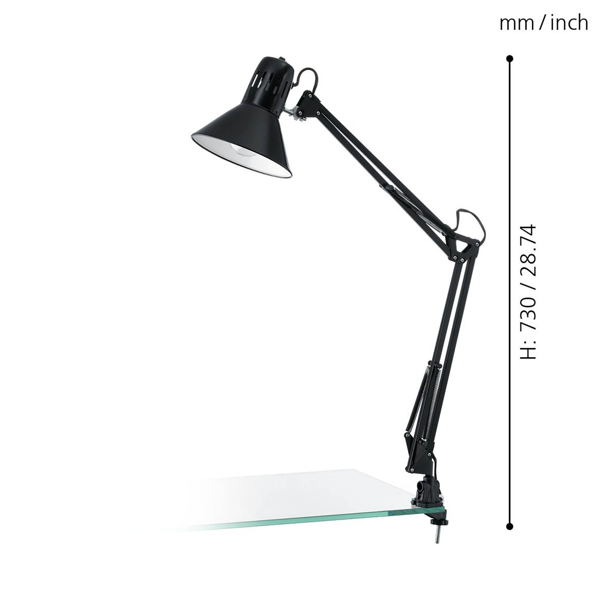Lampe de bureau FIRMO noir H73cm