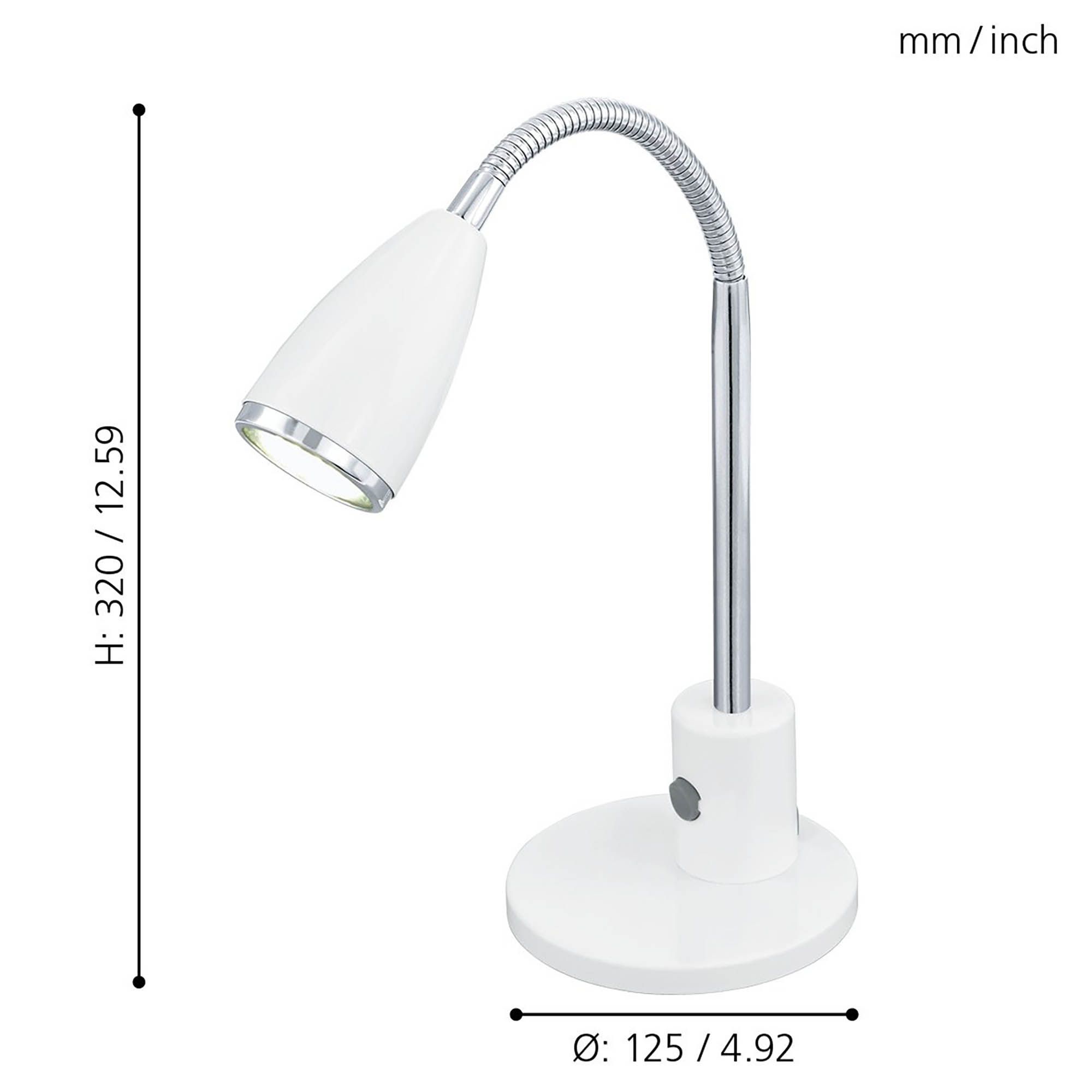 Lampe de bureau FOX blanc H32cm