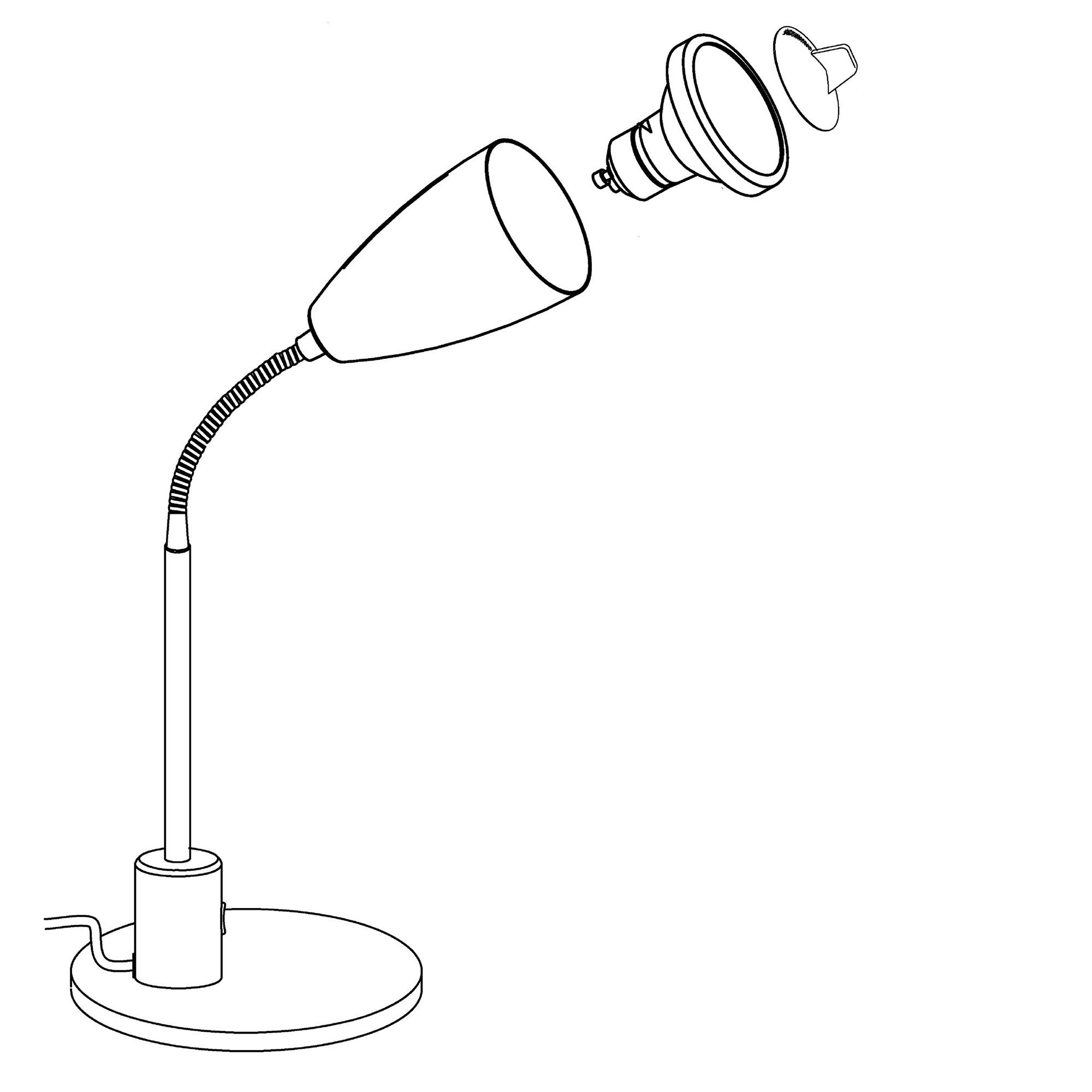 Lampe de bureau FOX blanc H32cm