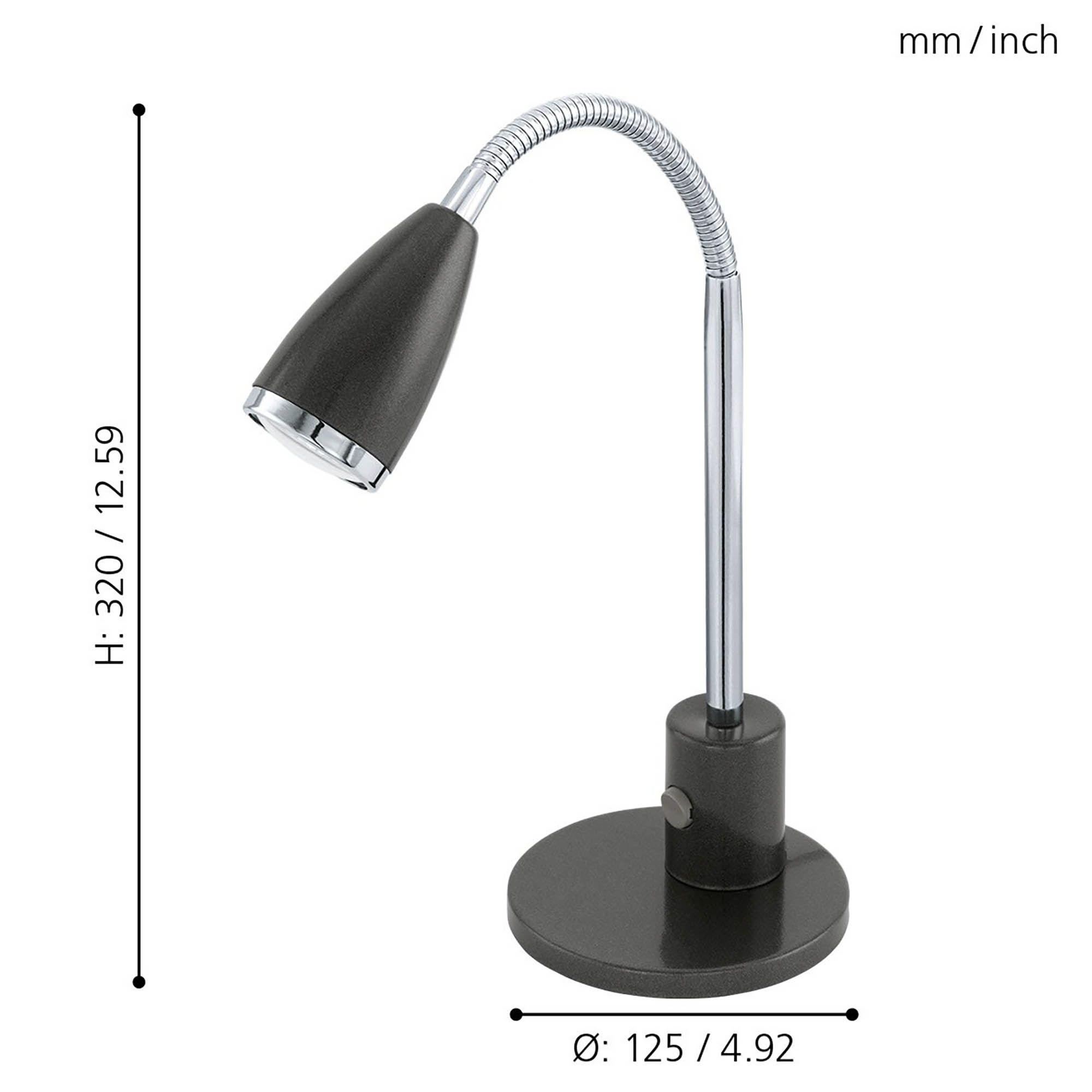 Lampe de bureau FOX noir H32cm