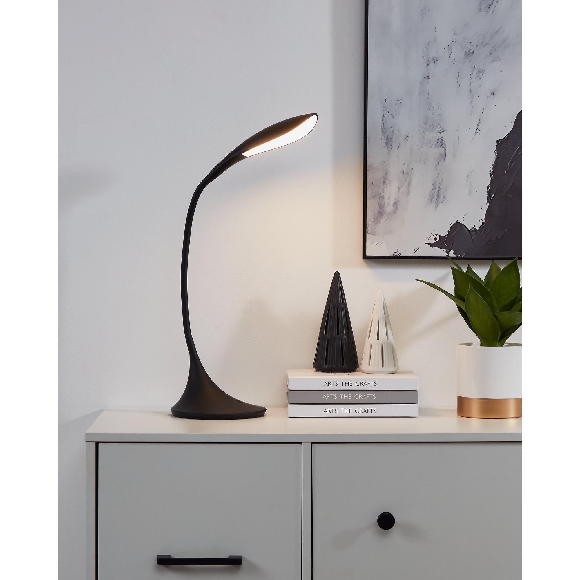 Lampe de bureau LED DAMBERA noir H37,5cm
