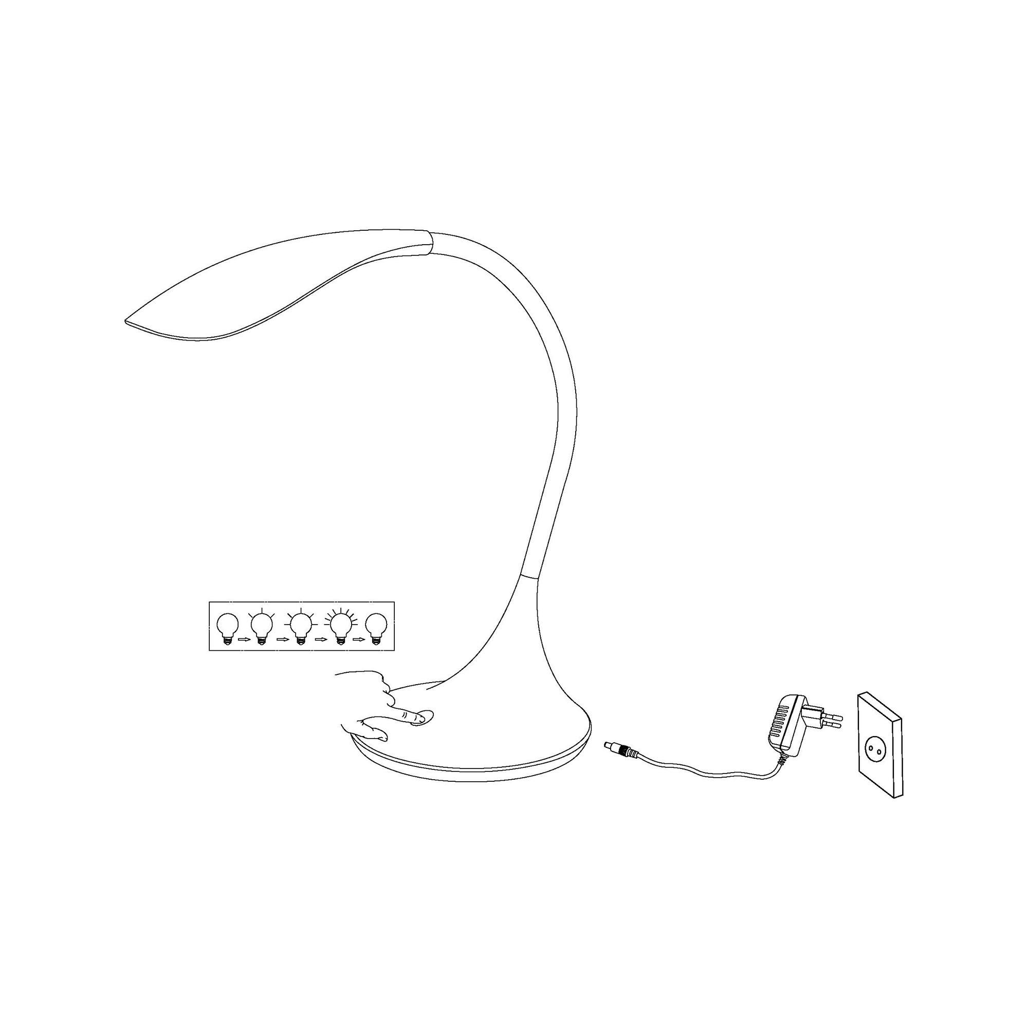 Lampe de bureau LED DAMBERA noir H37,5cm