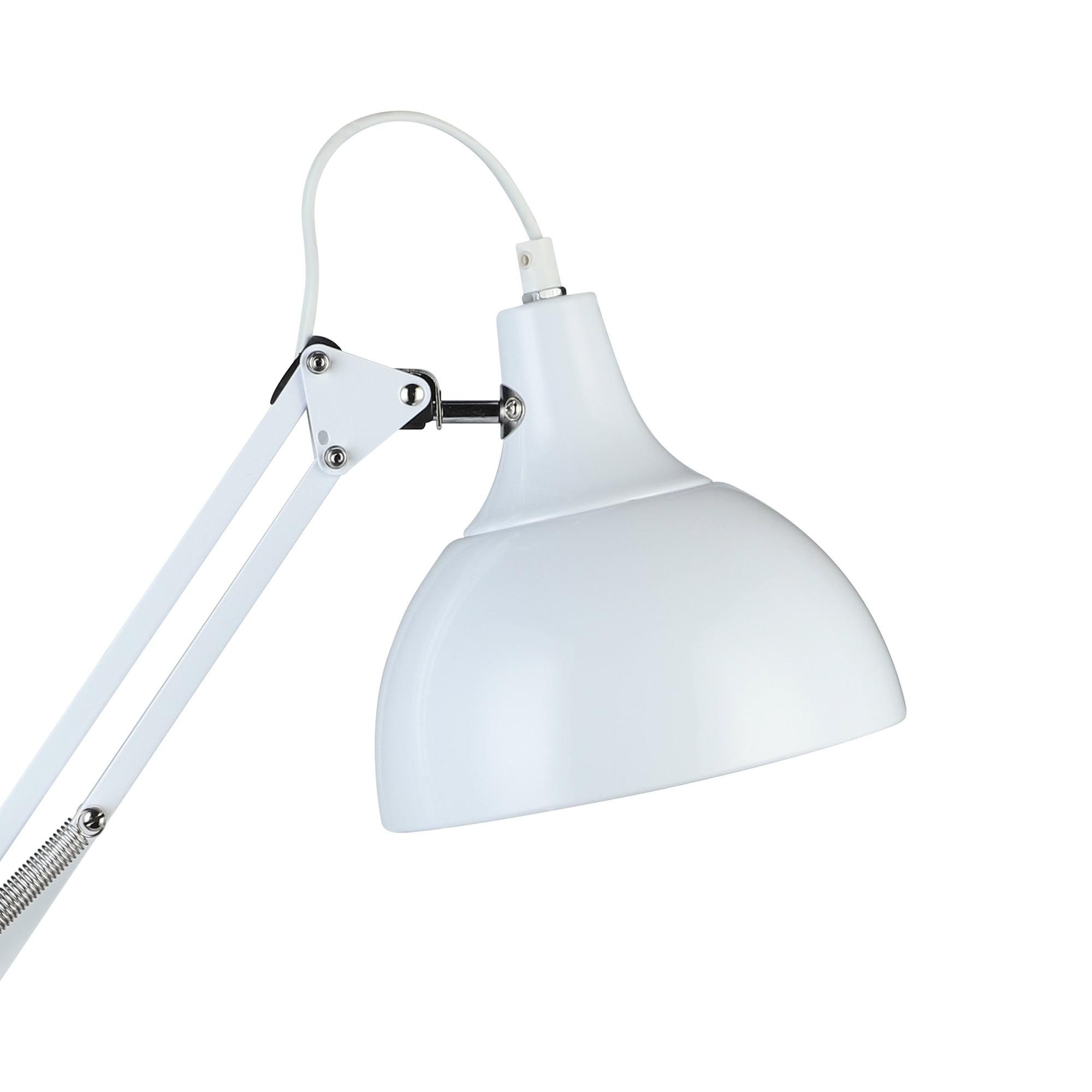 Lampe de bureau en métal blanc BORGILLIO E27 40W
