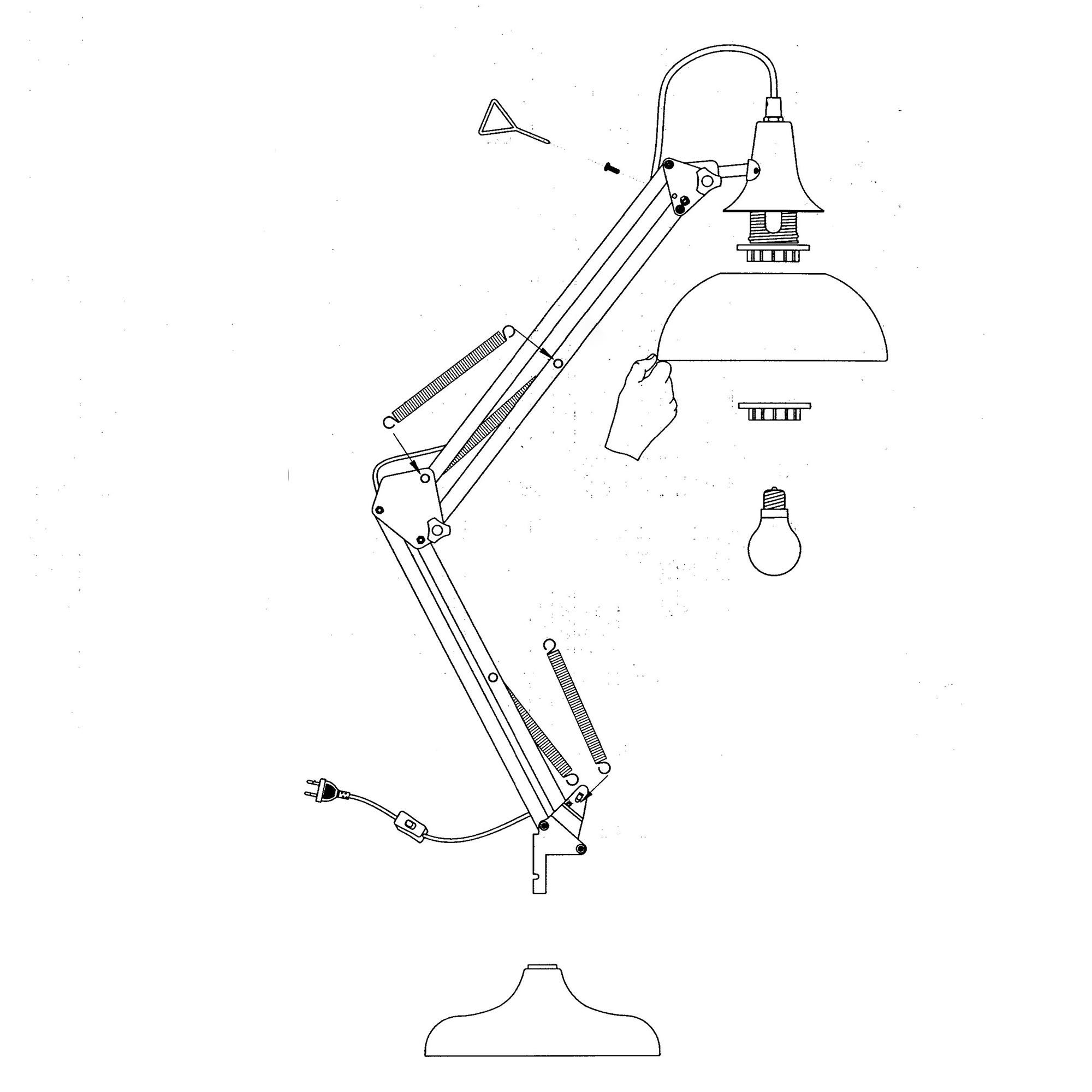 Lampe de bureau en métal blanc BORGILLIO E27 40W