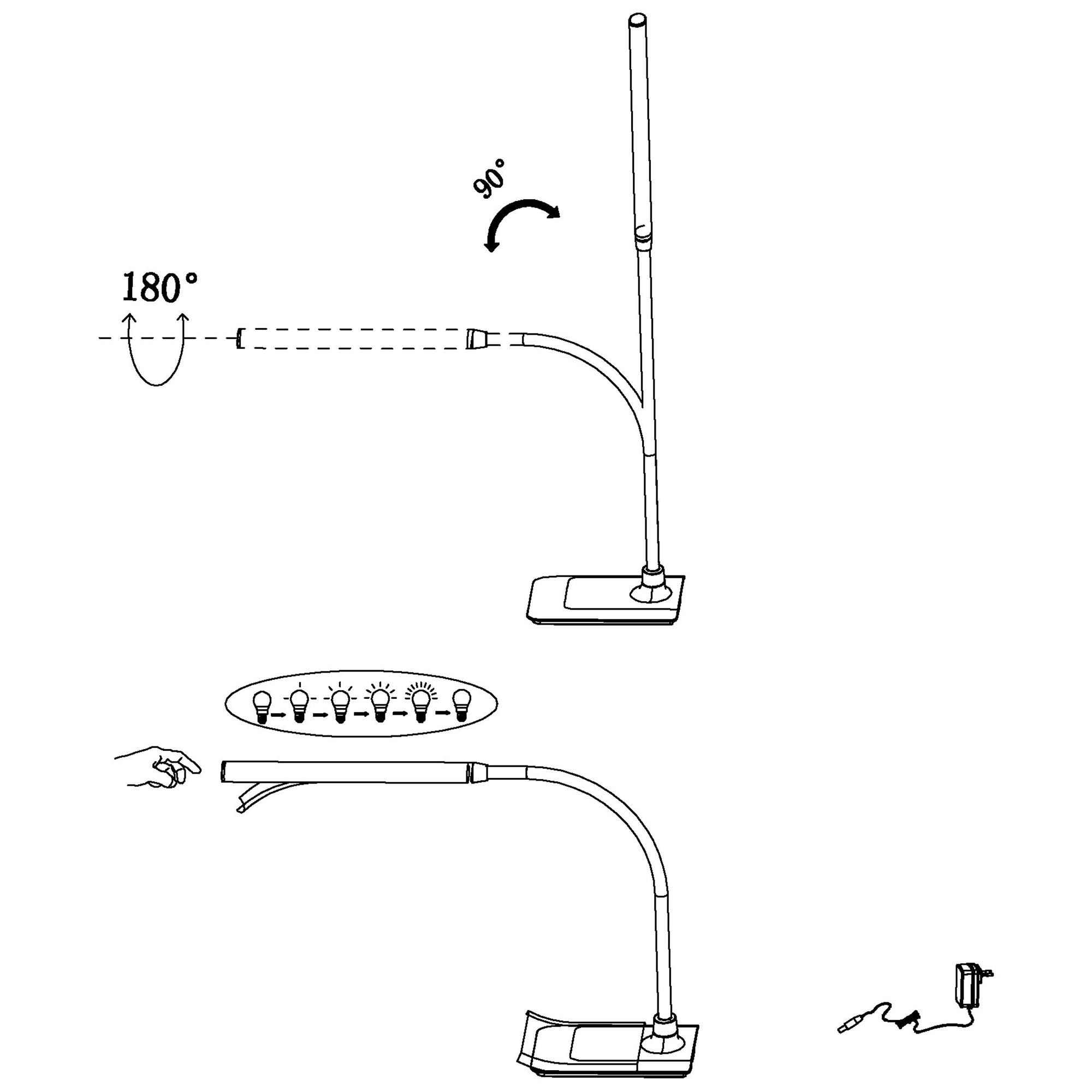 Lampe de bureau LED LAROA noire H51cm