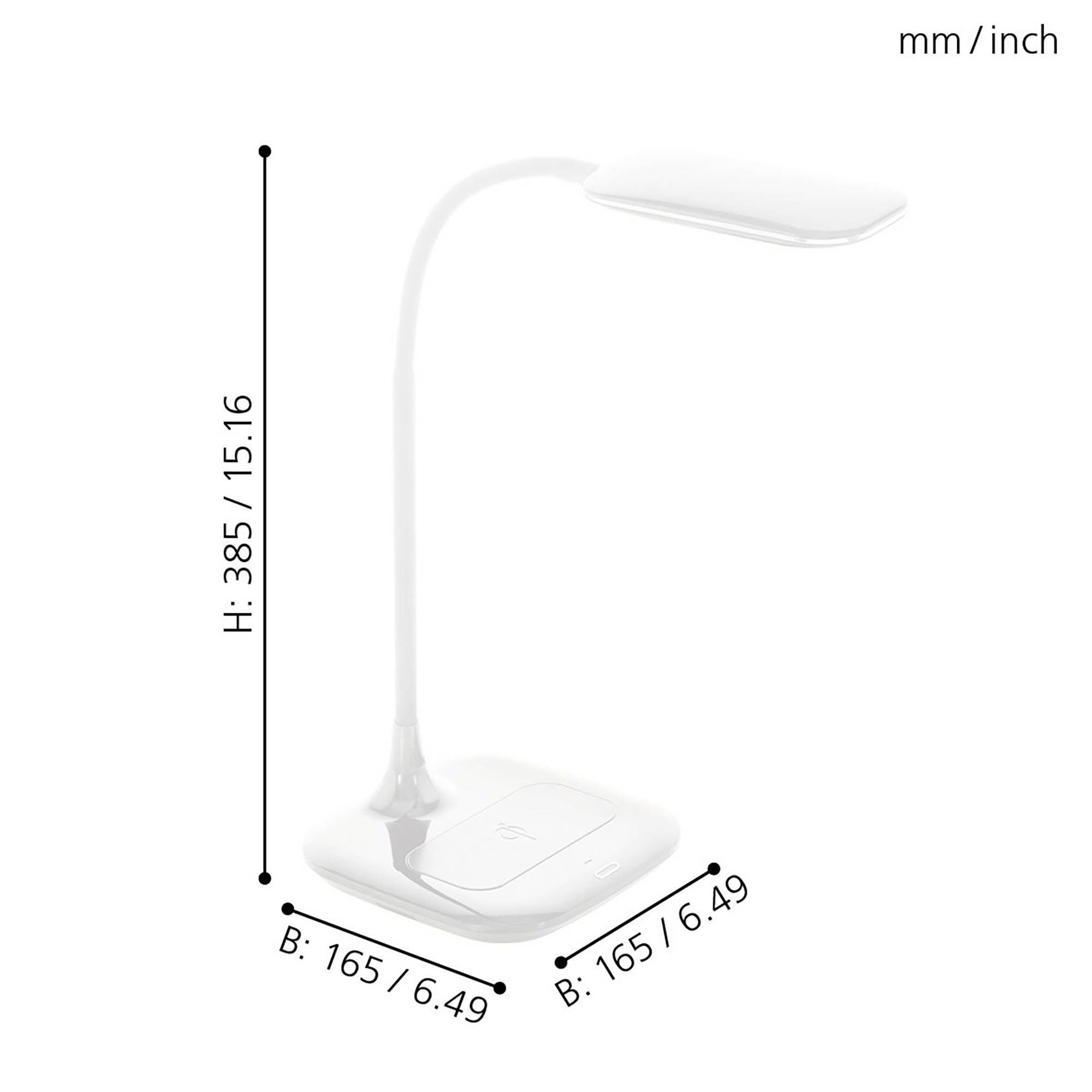 Lampe de bureau LED MASSERERIE blanc H38,5cm