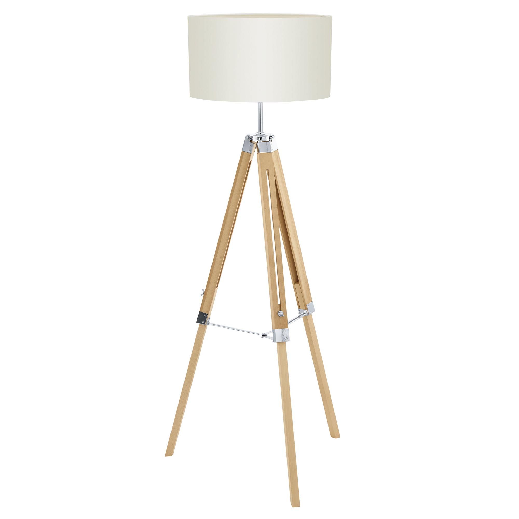 Lampadaire LANTADA Bois Naturel/Abat-jour Blanc H143 cm