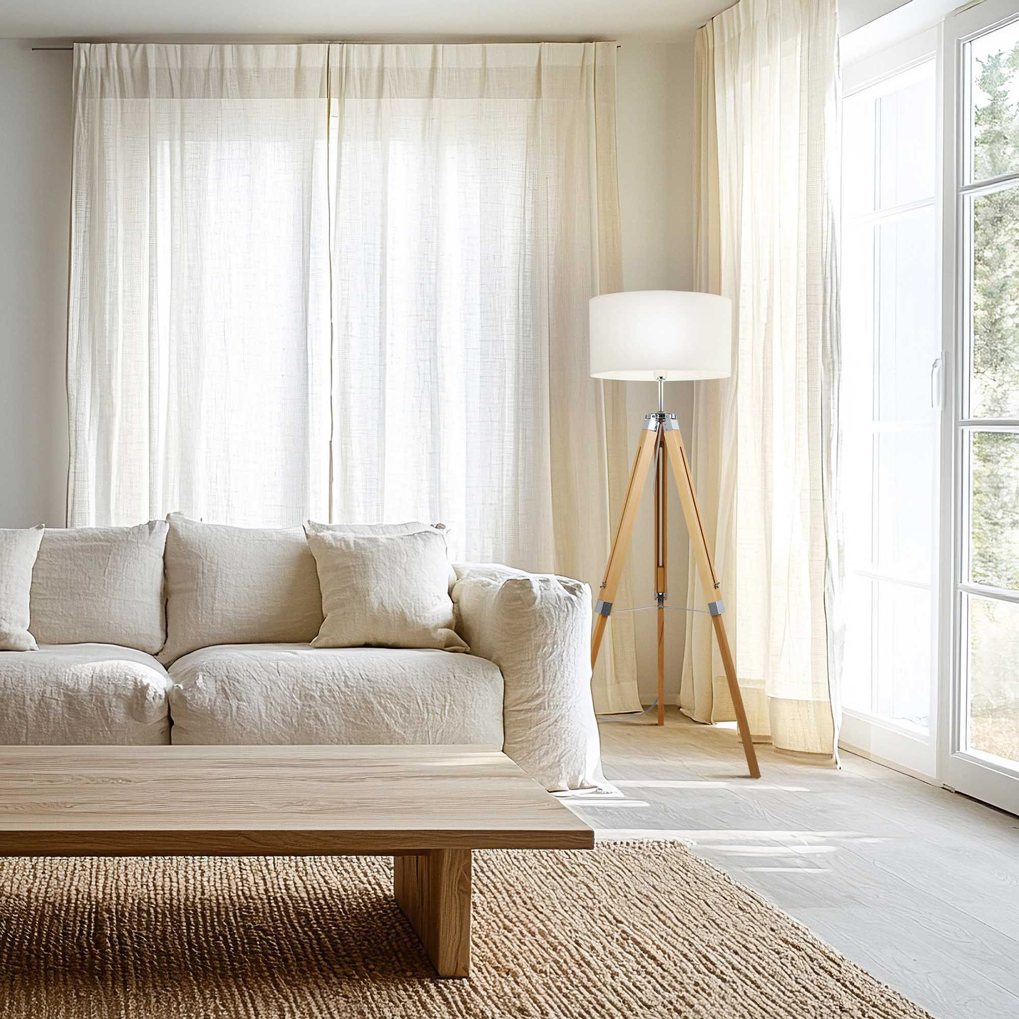 Lampadaire en bois LANTADA E27 60W