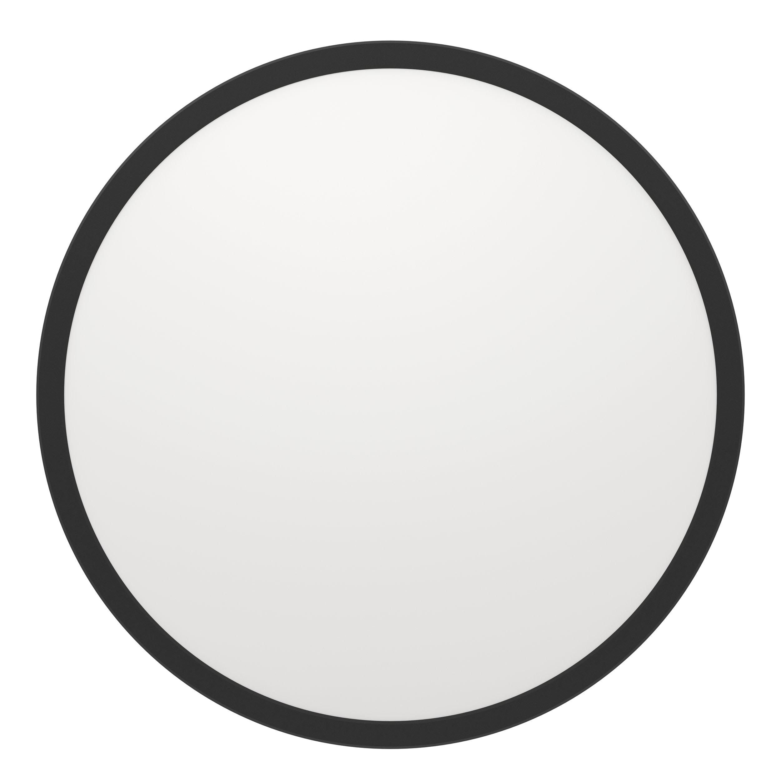 Plafonnier LED dimmable ROVITO noir avec télécommande Ø50cm