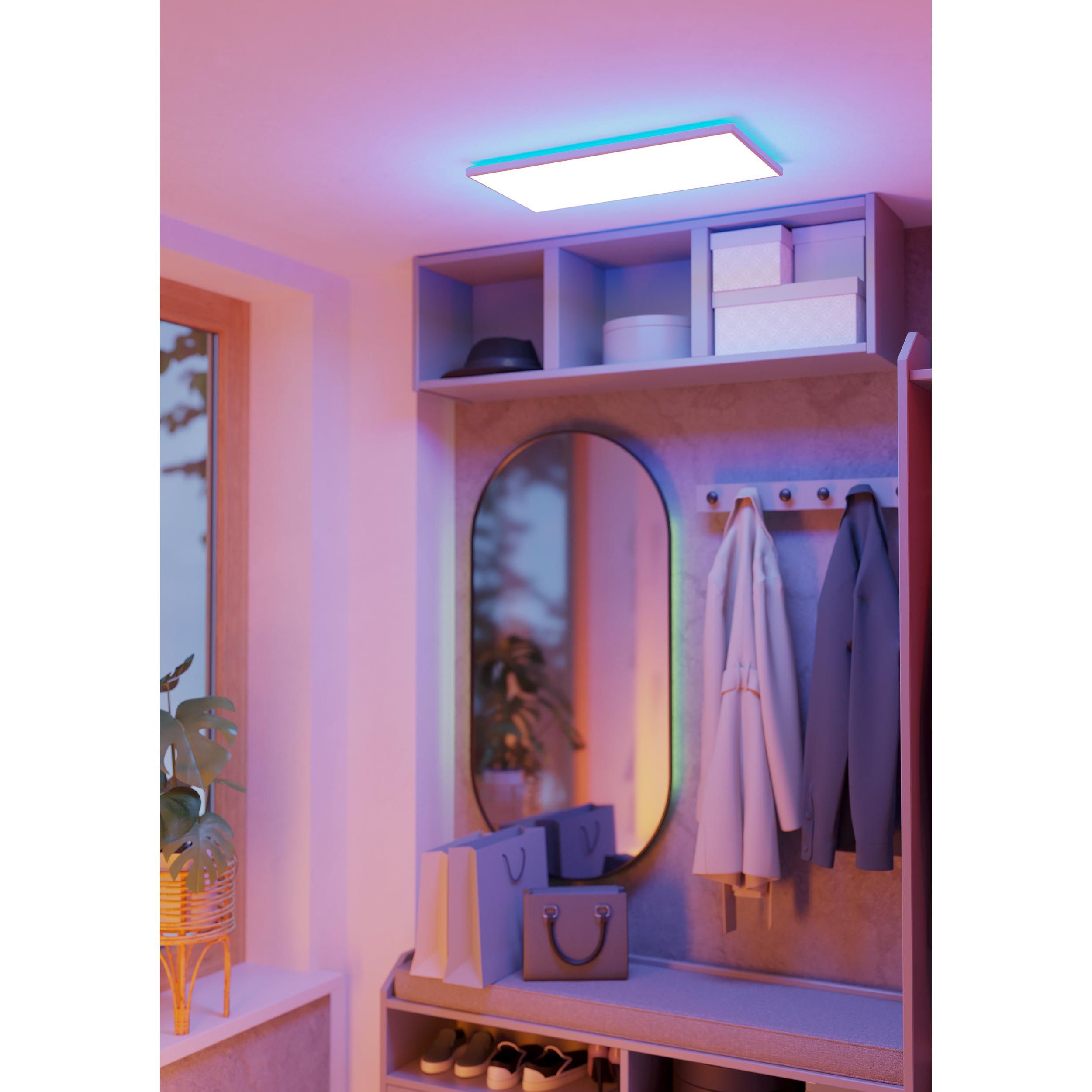 Plafonnier LED dimmable conneté ROVITO-Z blanc L57cm