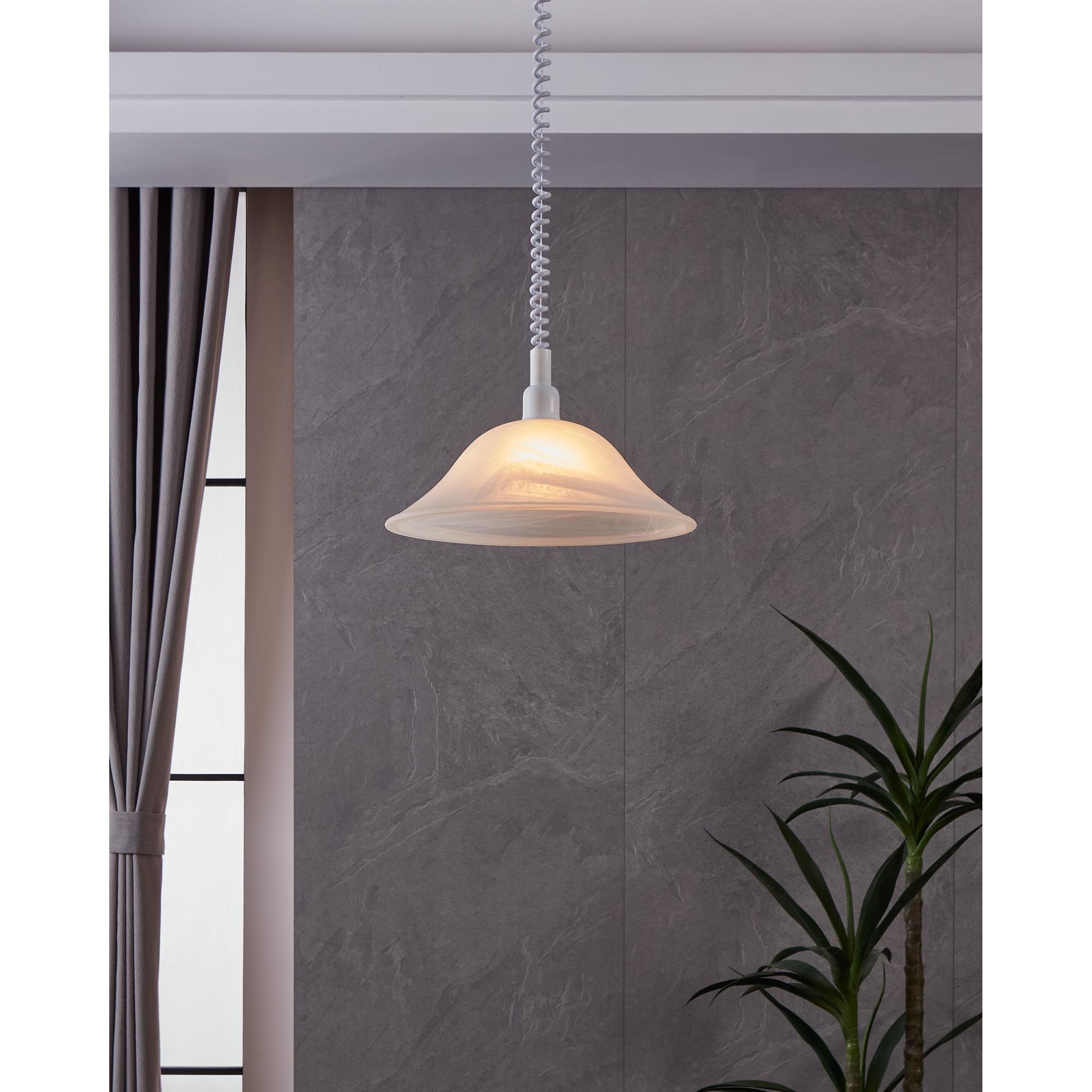 Suspension ALESSANDRA Albâtre blanc Ø38cm