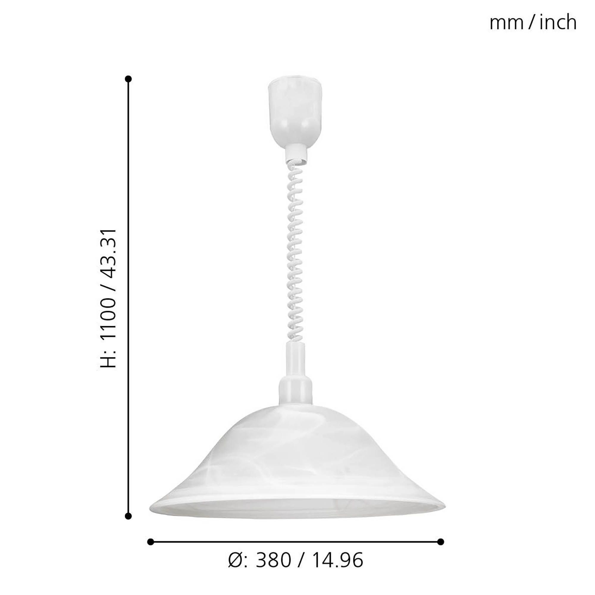 Suspension ALESSANDRA Albâtre blanc Ø38cm