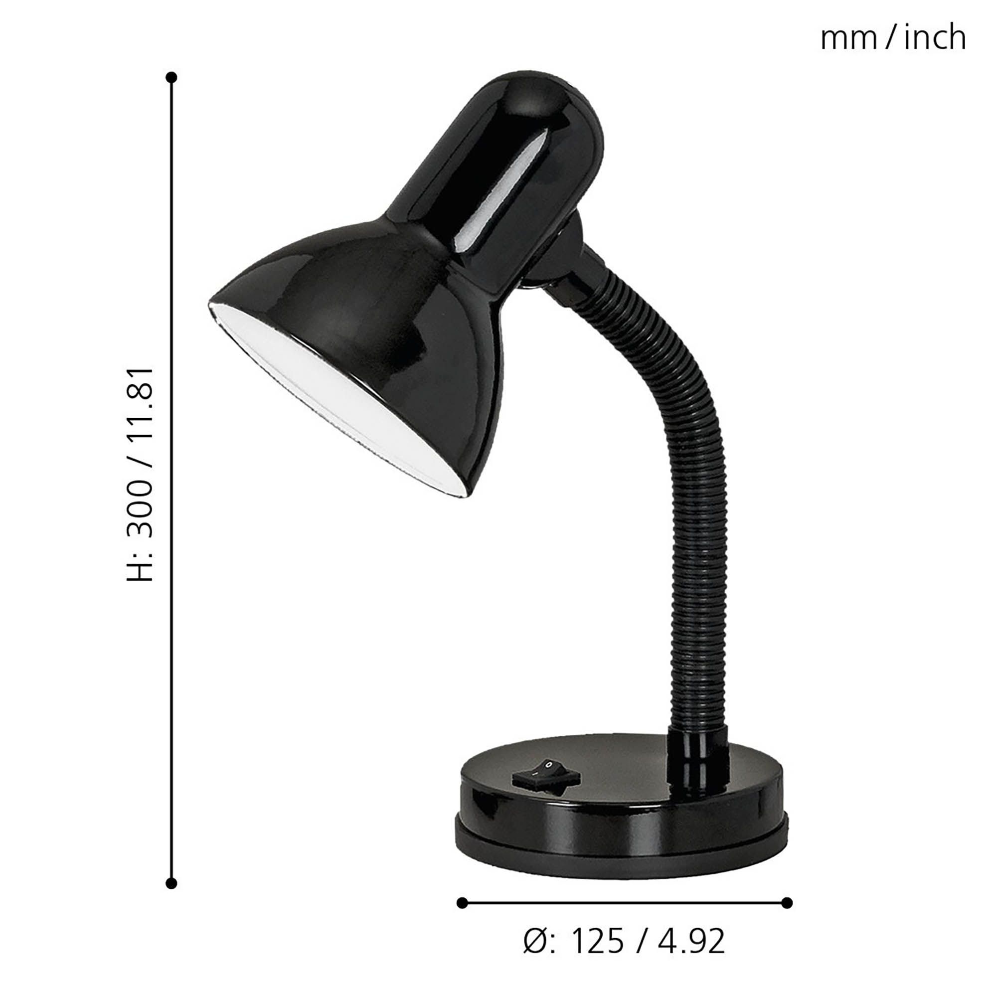 Lampe de bureau BASIC noir H30cm