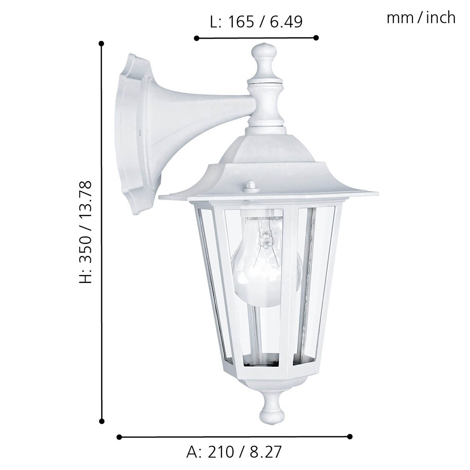 Applique extérieur LATERNA 5 blanc H35cm descendante
