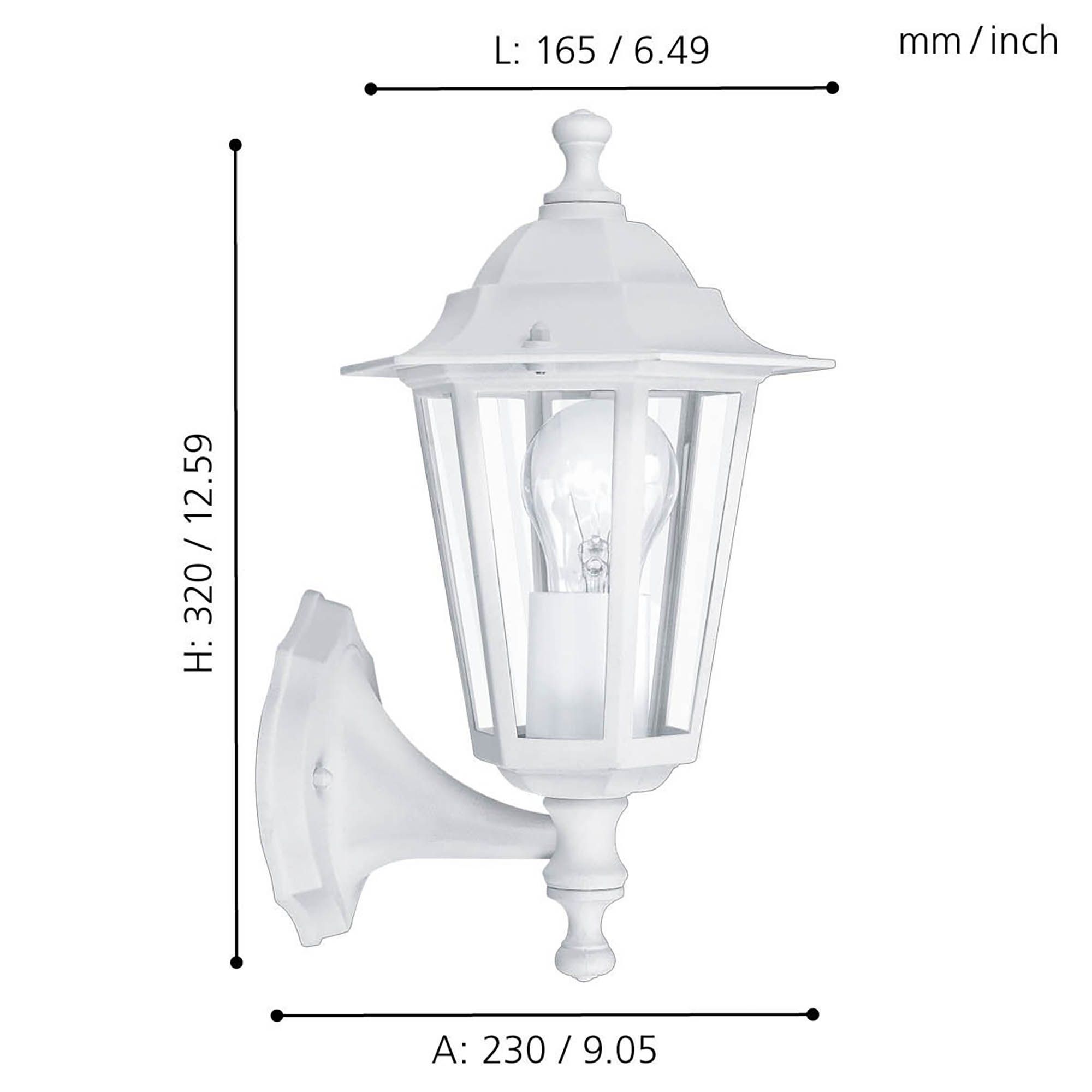 Applique extérieur LATERNA 5 blanc H35cm montante
