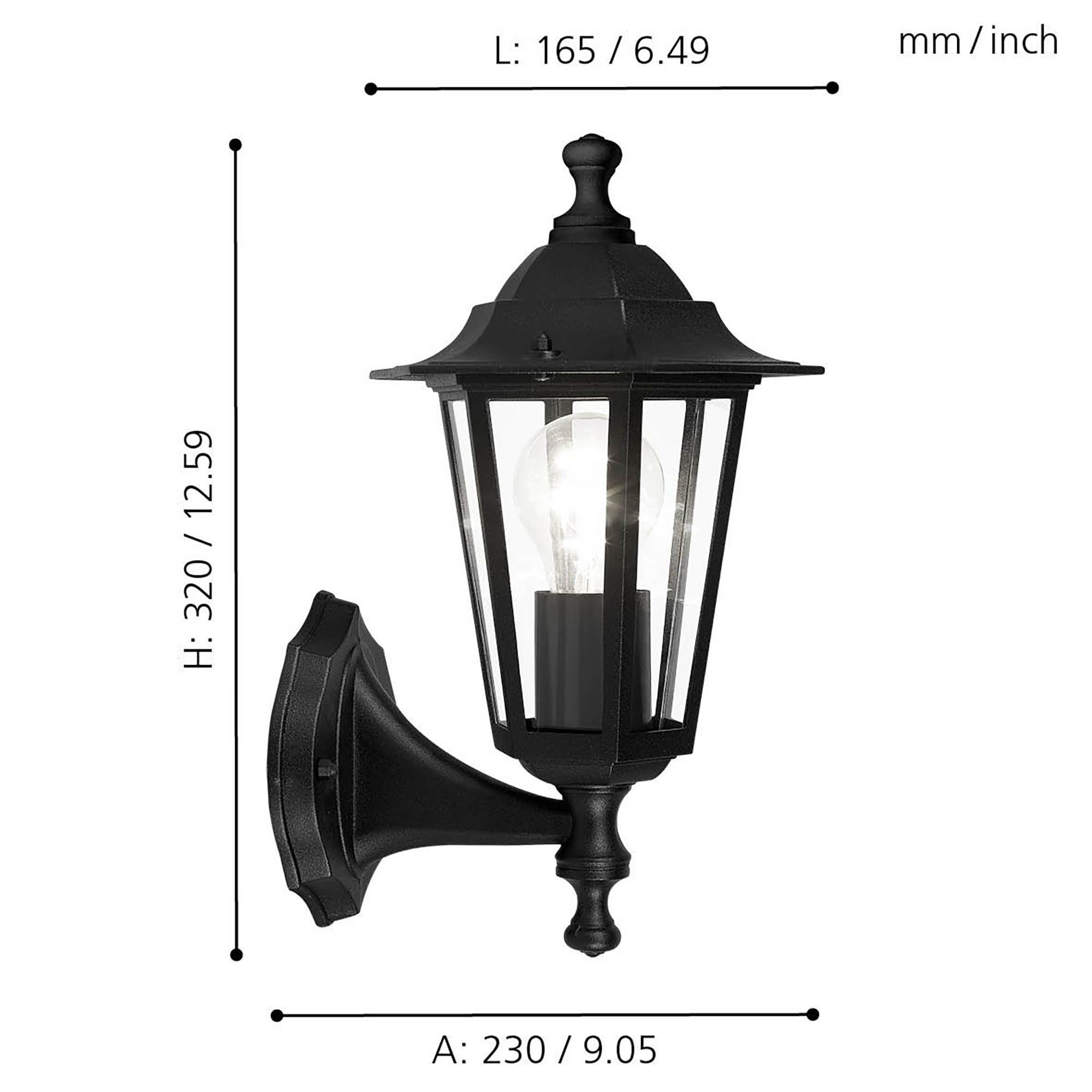 Applique extérieur LATERNA 4 noir H35cm montante