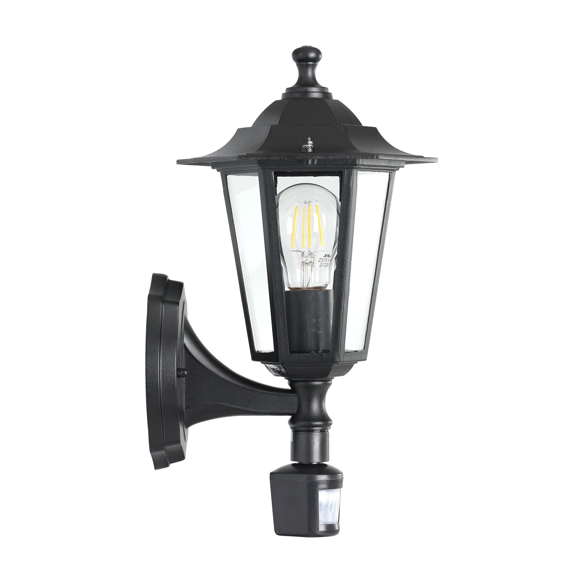Applique extérieure détecteur montante  LATERNA 4 noir H36cm