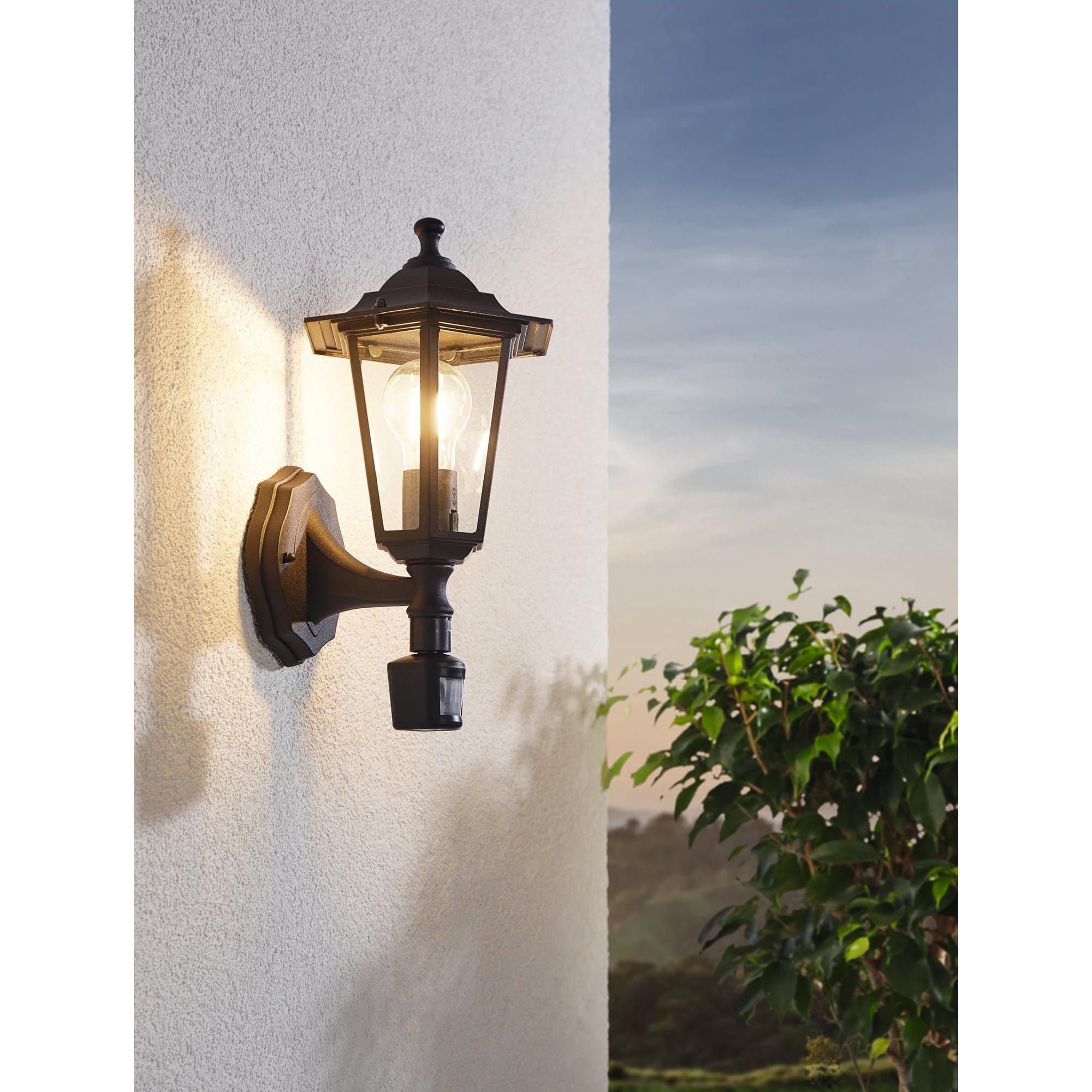 Applique extérieure détecteur montante  LATERNA 4 noir H36cm