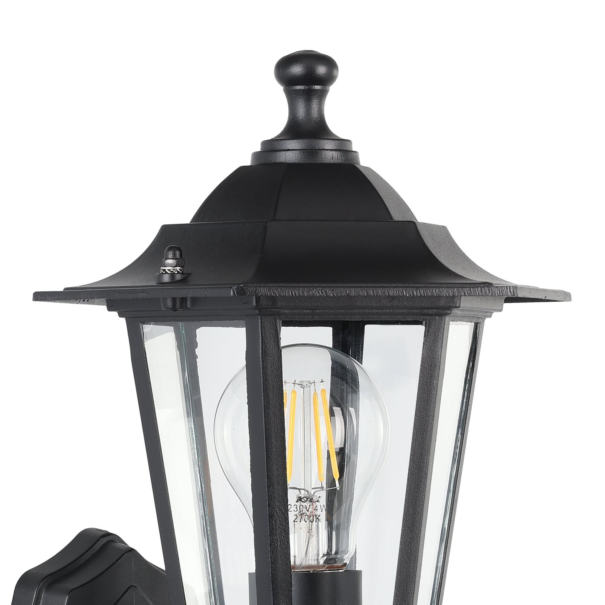 Applique extérieure détecteur montante  LATERNA 4 noir H36cm