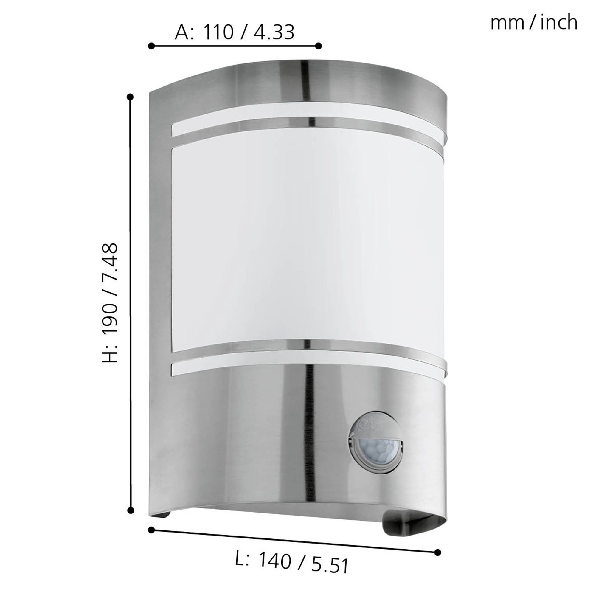 Applique extérieur détecteur CERNO nickel H17cm
