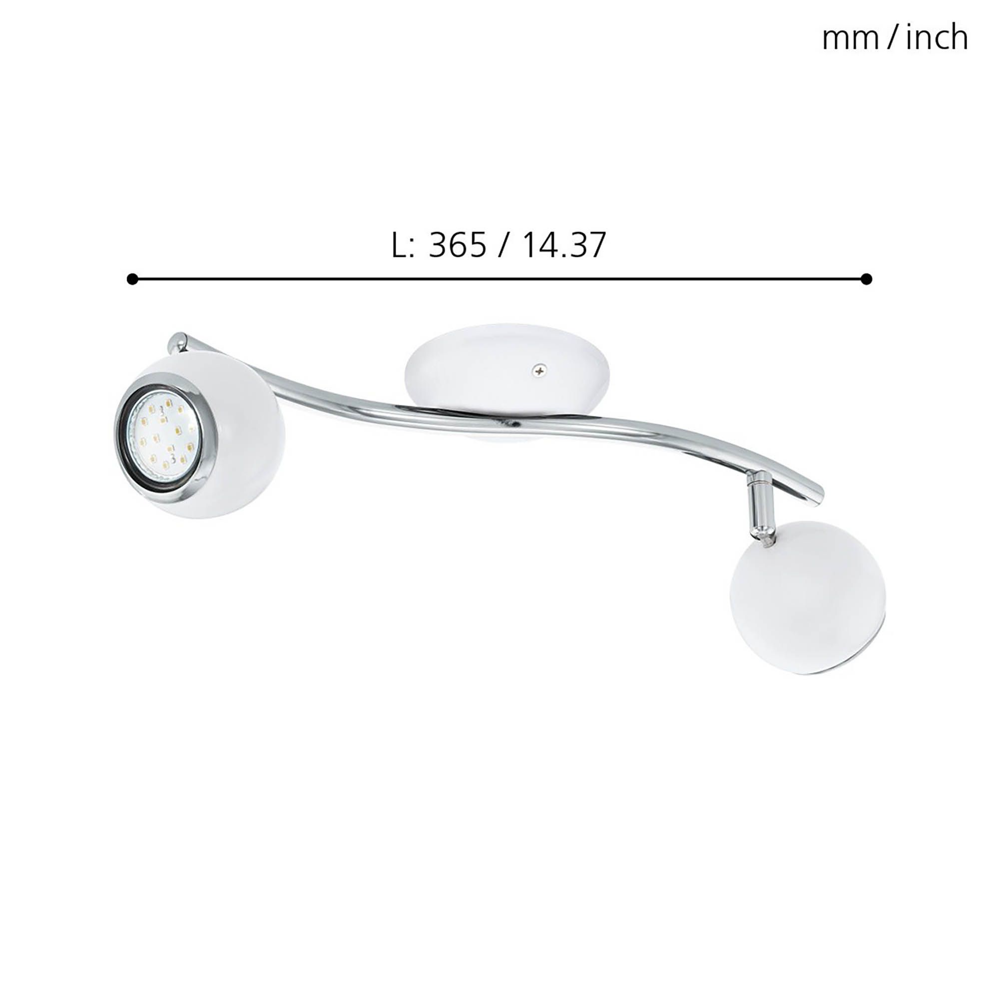 Réglette BIMEDA blanc/chrome L36,5cm