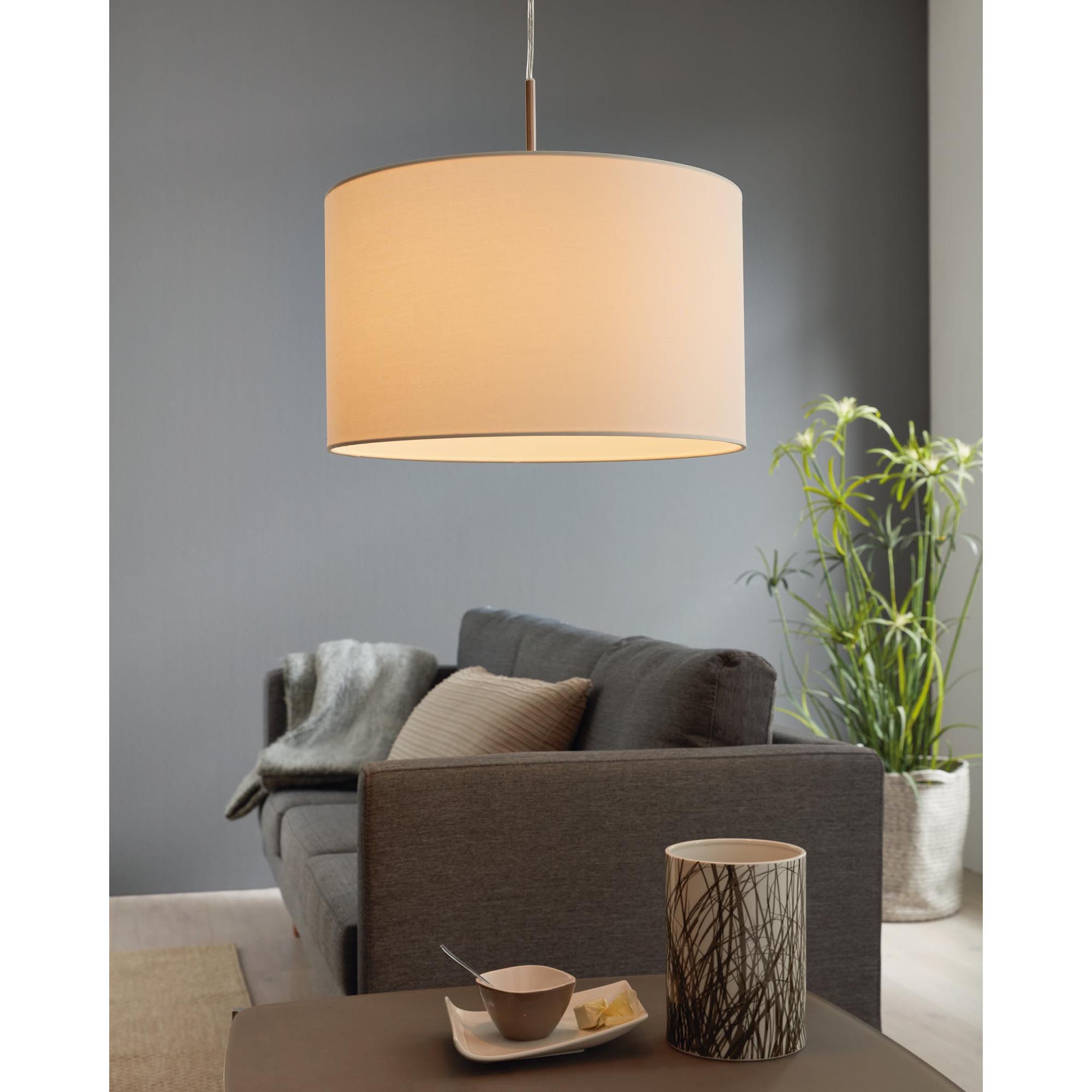 Suspension PASTERI tissu blanc Ø38cm