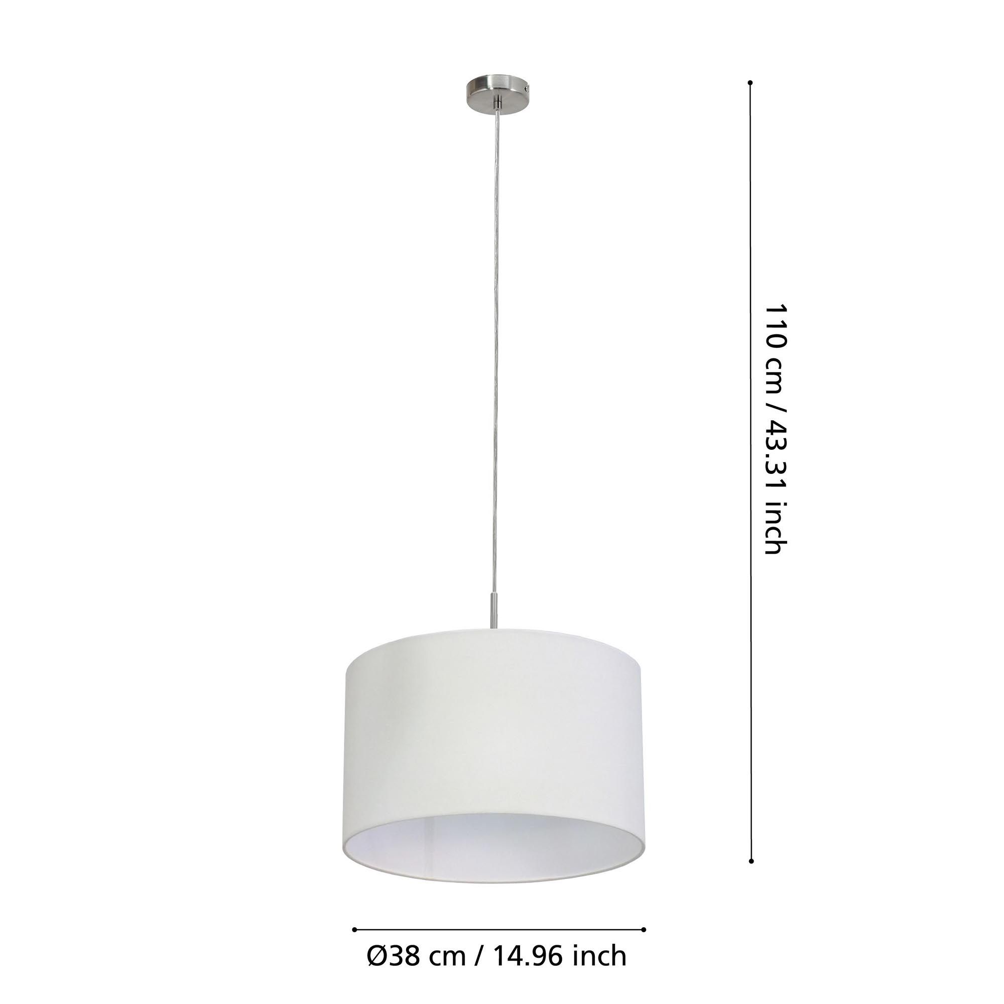 Suspension PASTERI tissu blanc Ø38cm