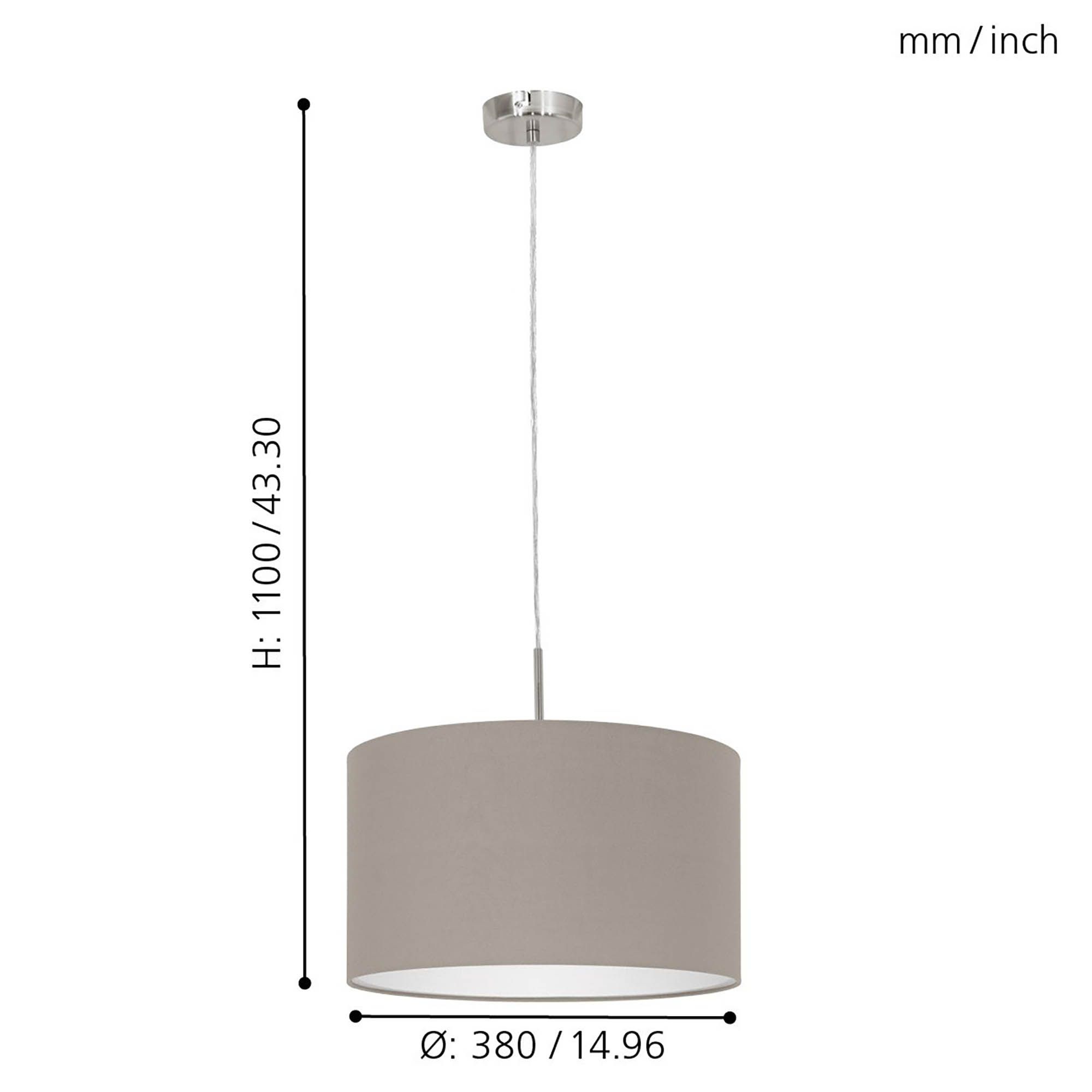 Suspension PASTERI tissu taupe Ø38cm