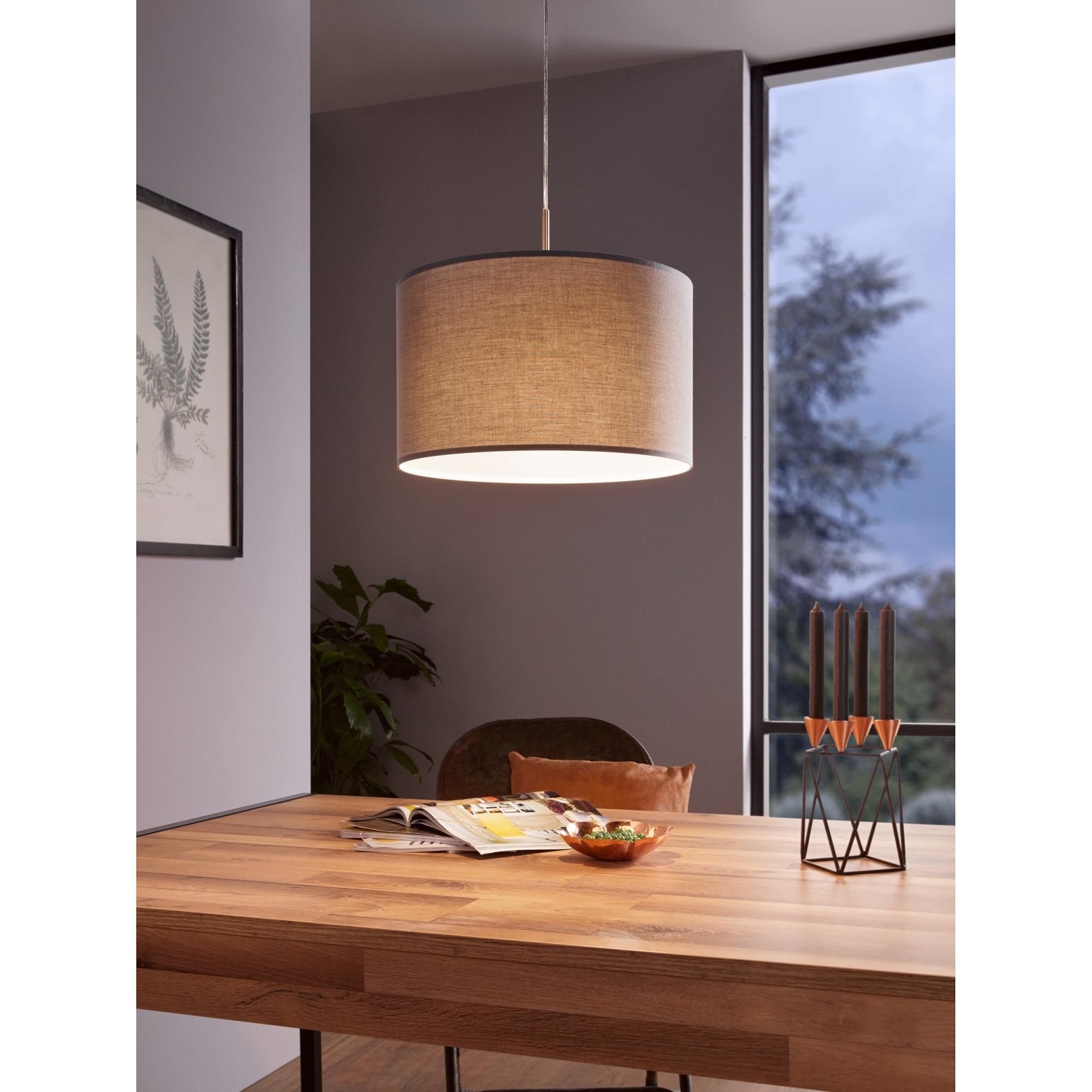 Suspension PASTERI tissu gris Ø38cm