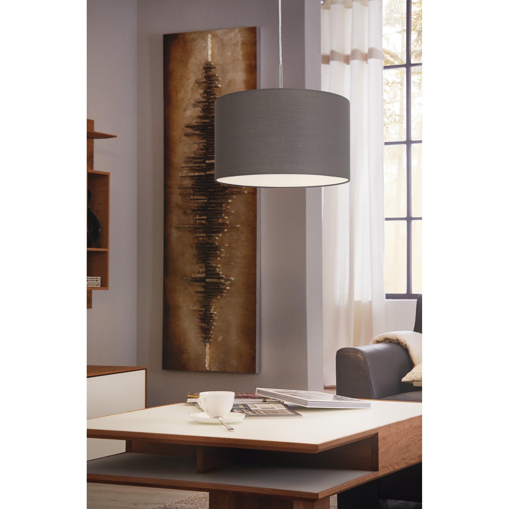 Suspension PASTERI tissu marron Ø38cm