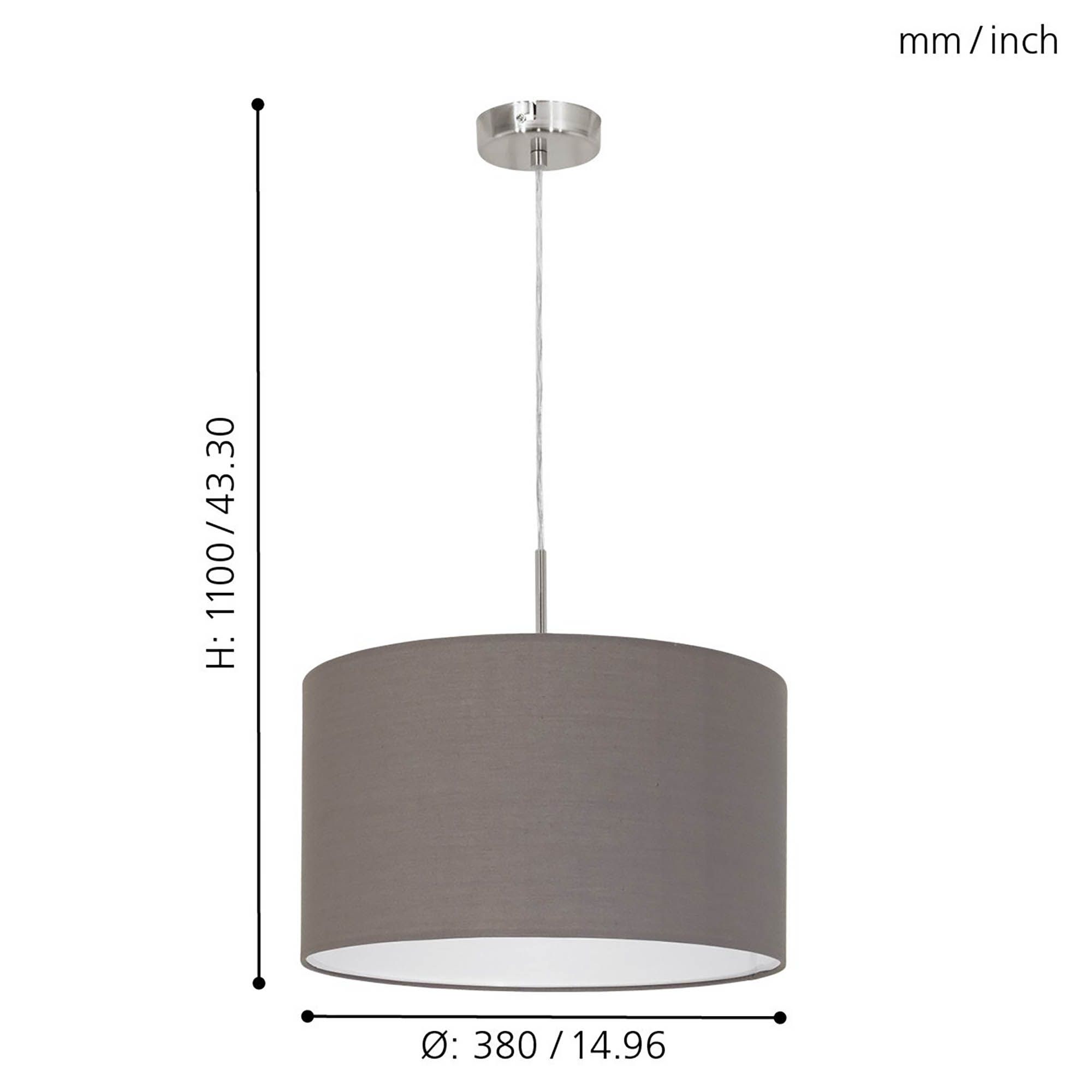 Suspension PASTERI tissu marron Ø38cm
