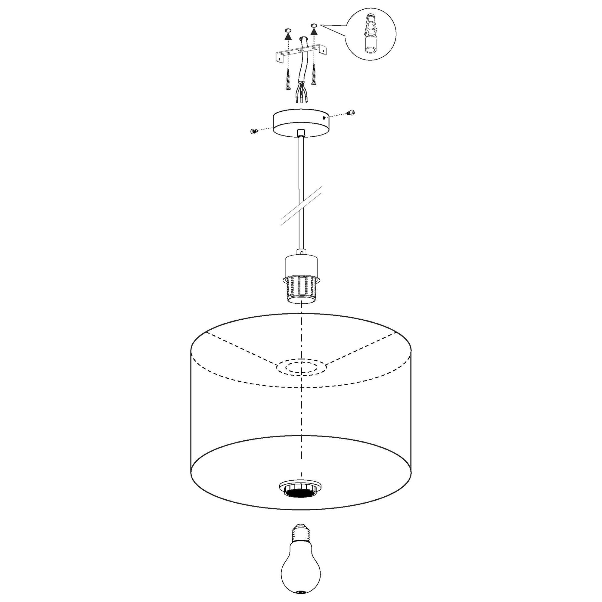 Suspension PASTERI tissu blanc Ø53cm