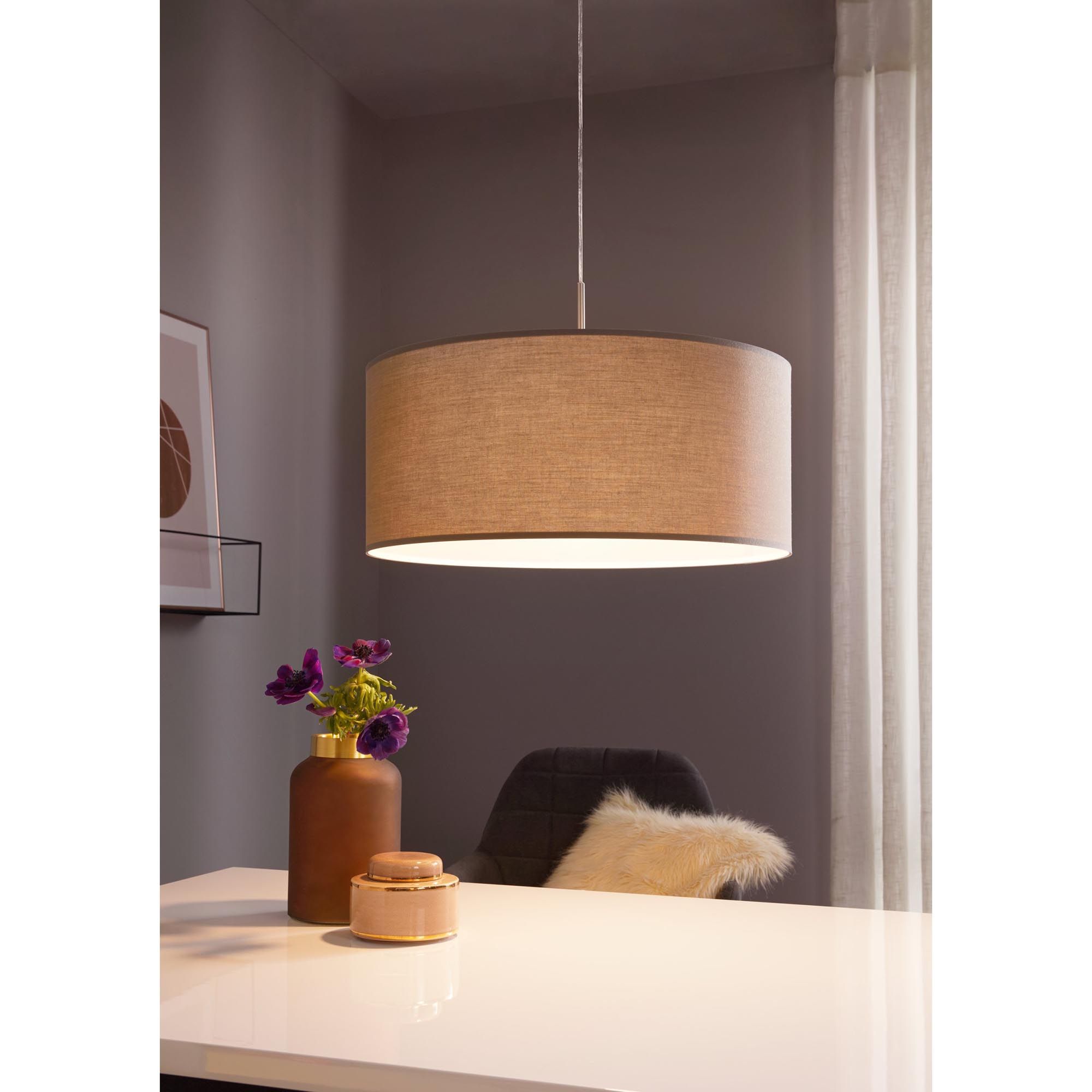 Suspension PASTERI tissu marron Ø53cm