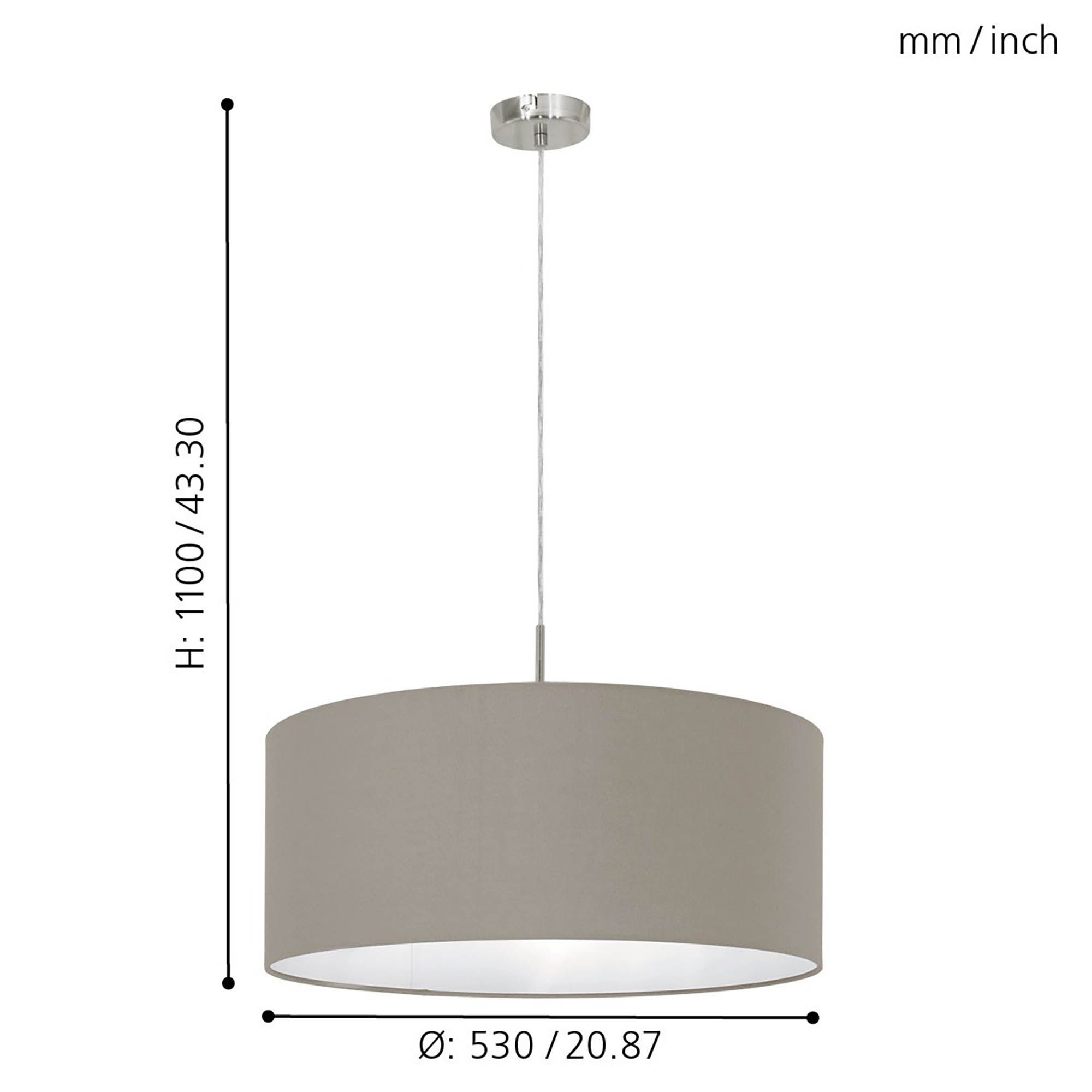Suspension PASTERI tissu marron Ø53cm